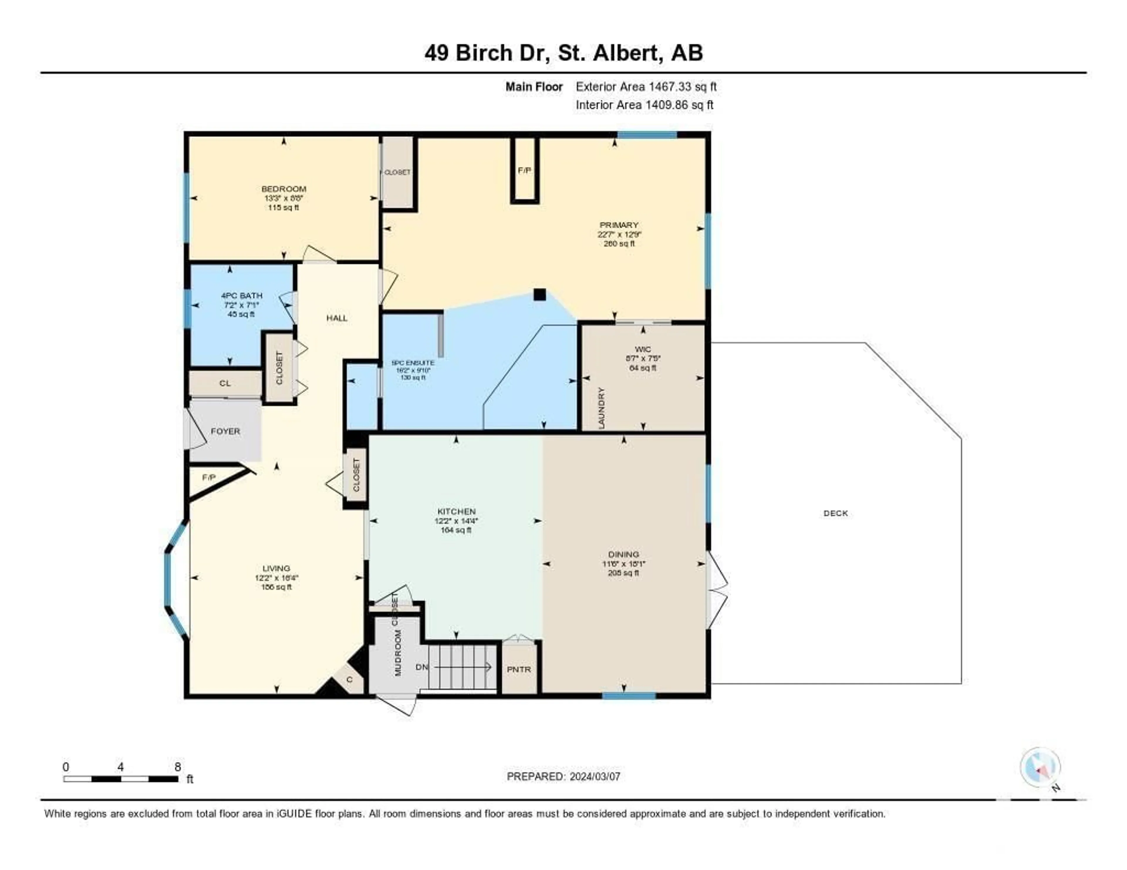 Floor plan for 49 Birch DR, St. Albert Alberta T8N0E4