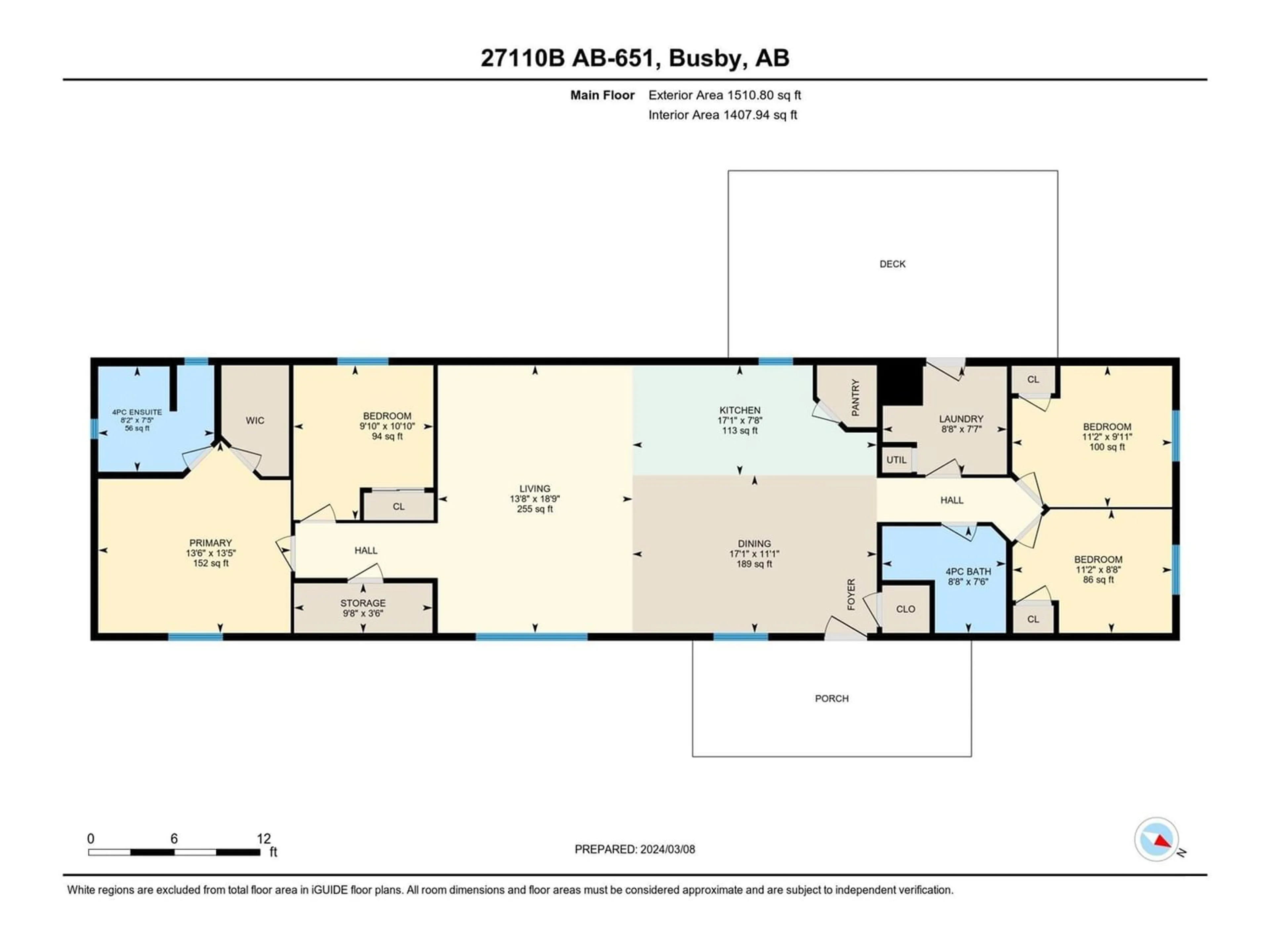 Floor plan for 27110B 651 HI, Rural Westlock County Alberta T0G0H0