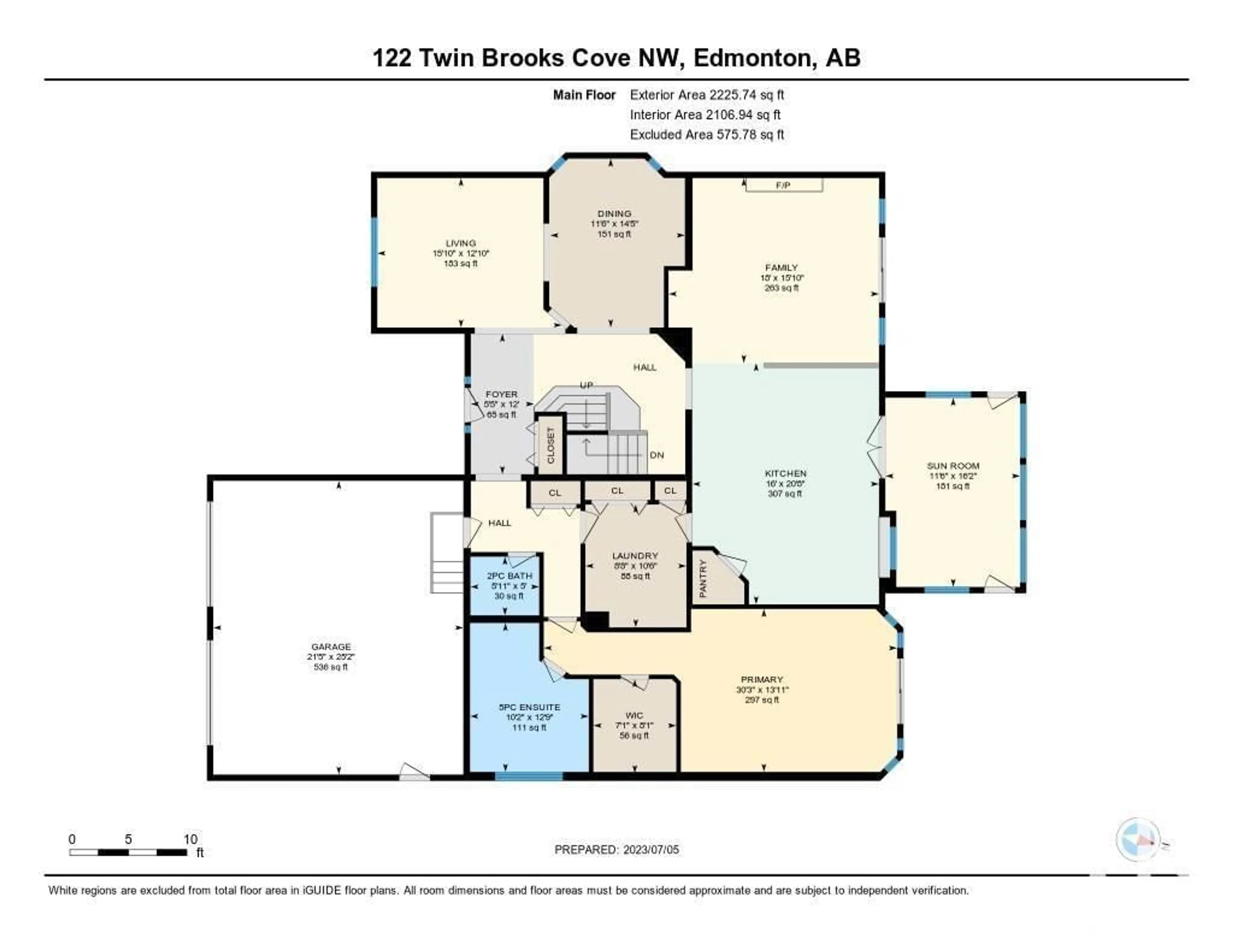 Floor plan for 122 TWIN BROOKS CV NW, Edmonton Alberta T6J6T1