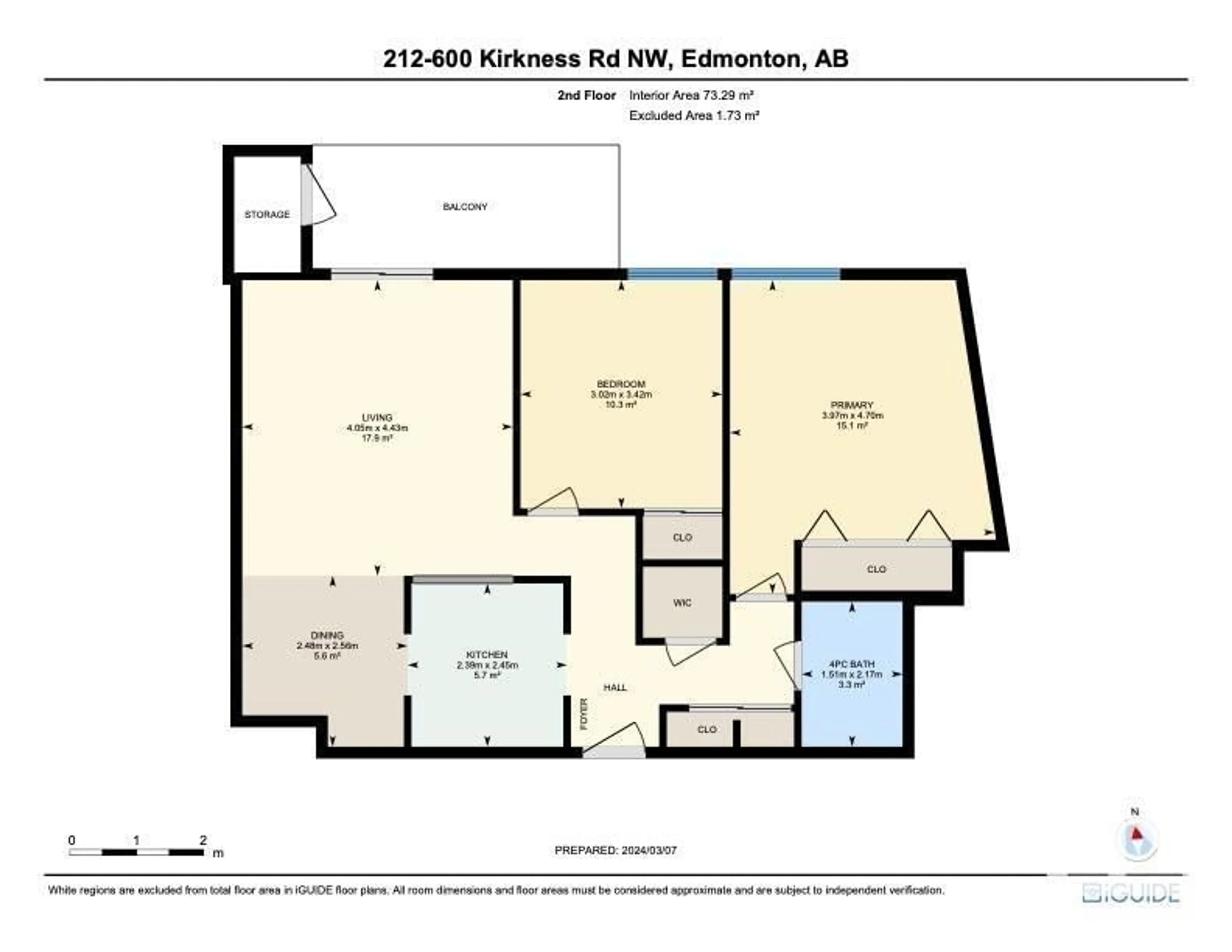 Floor plan for #212 600 KIRKNESS RD NW, Edmonton Alberta T5Y2H5
