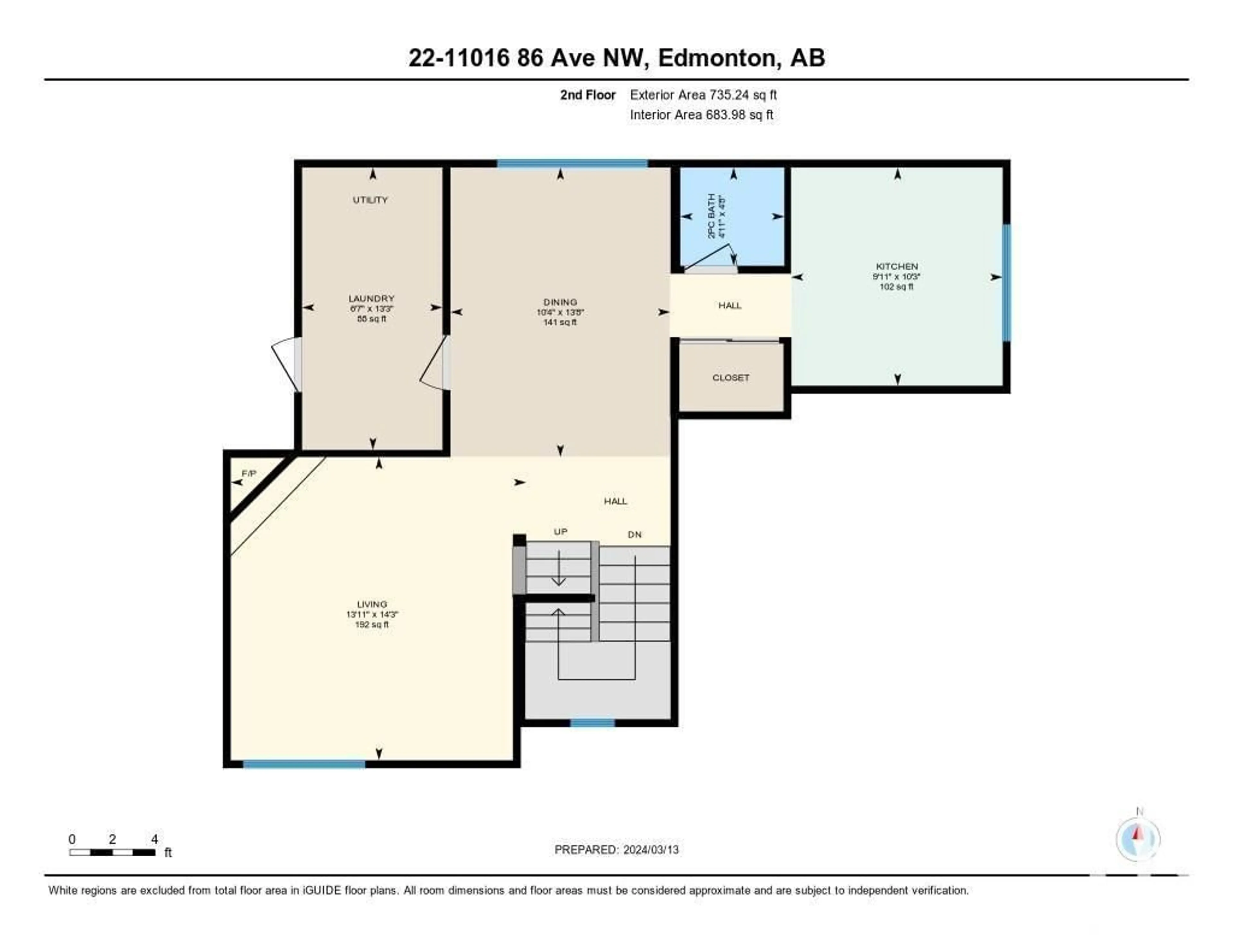 Floor plan for #22 11016 86 AV NW, Edmonton Alberta T5G0W9