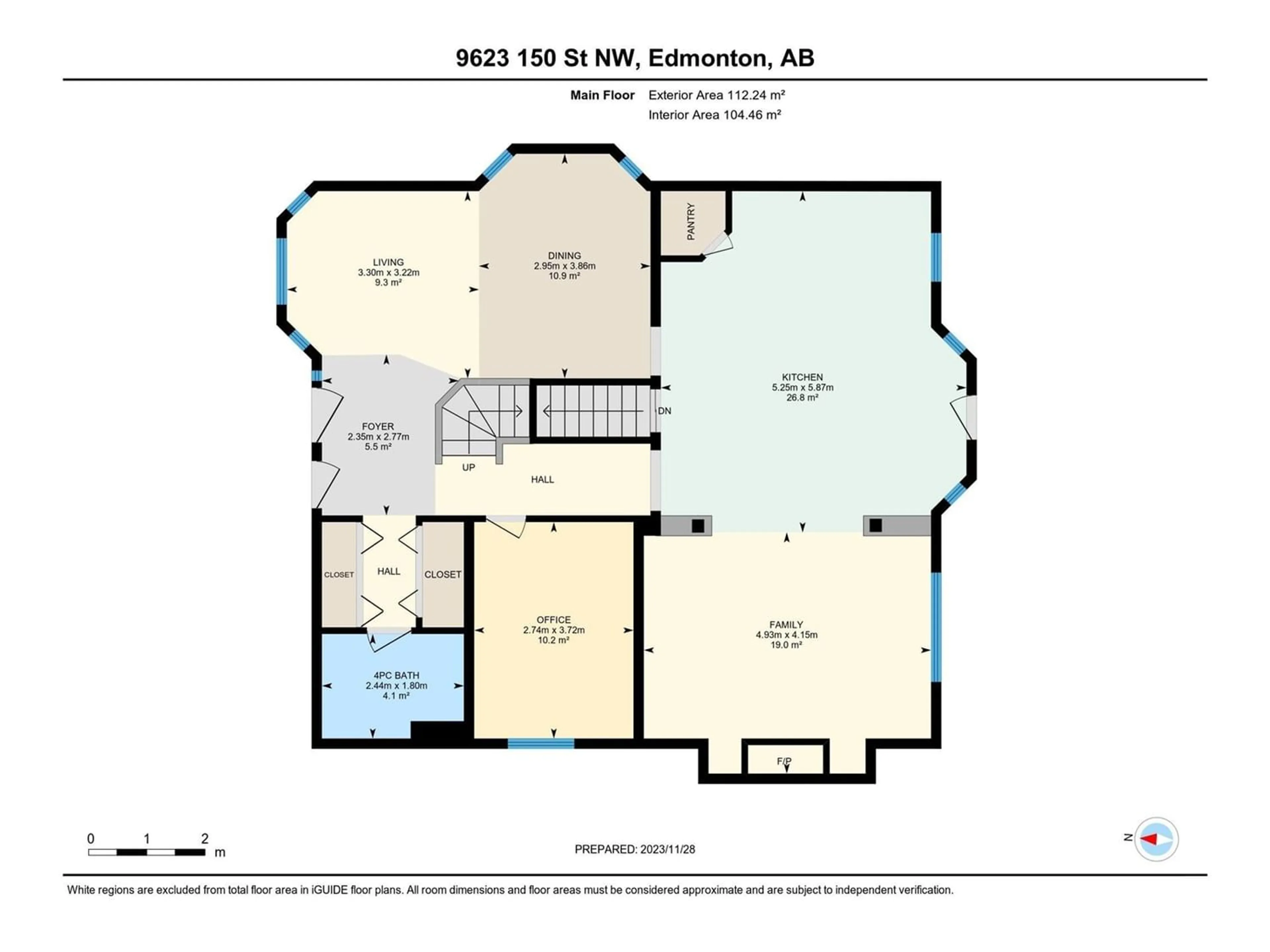 Floor plan for 9623 150 ST NW, Edmonton Alberta T5P1N2