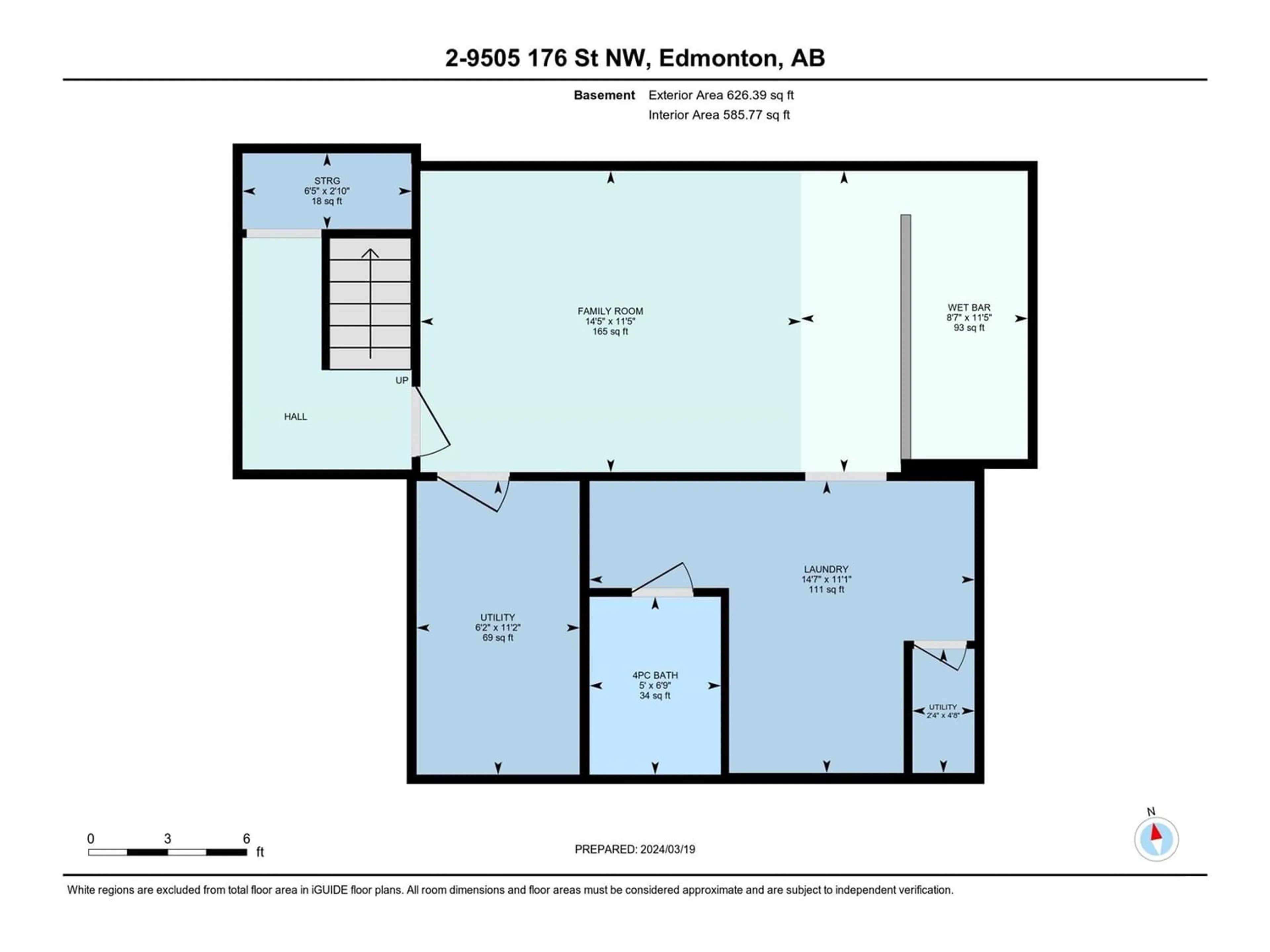 Floor plan for #2 9505 176 ST NW, Edmonton Alberta T5T5Z4
