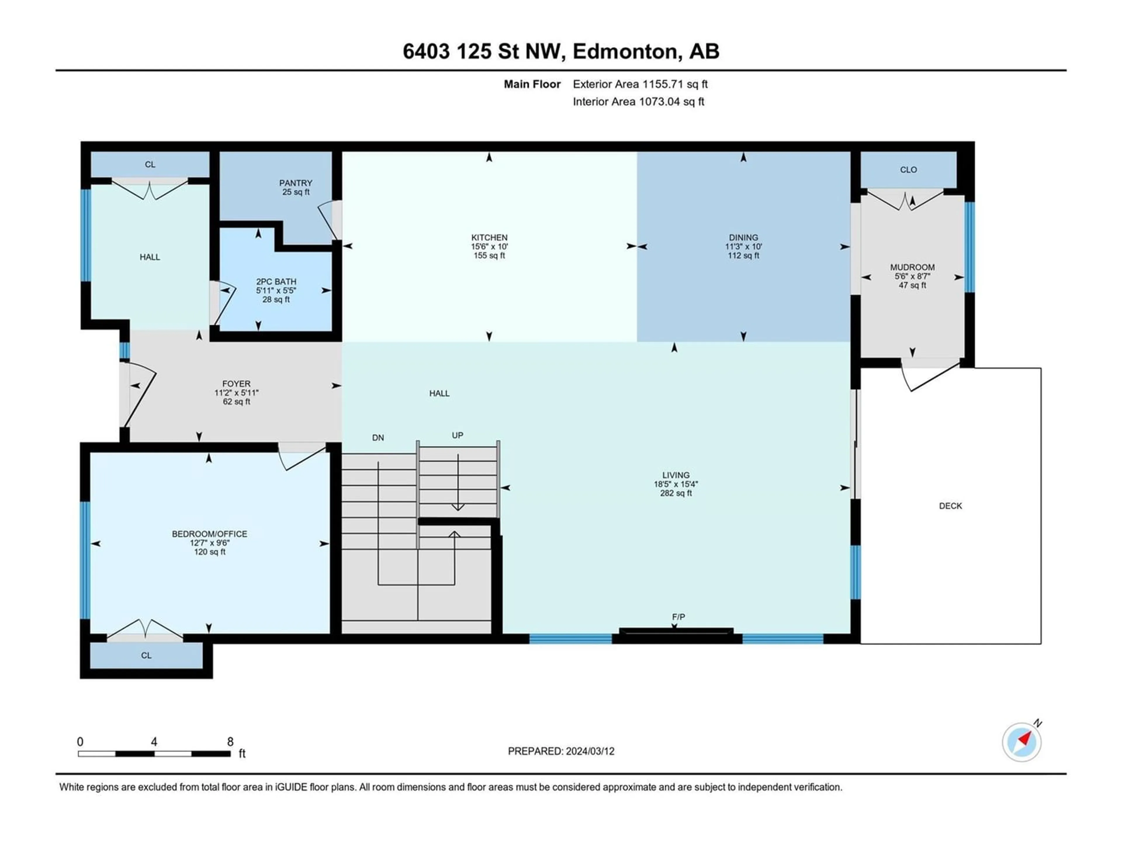 Floor plan for 6403 125 ST NW, Edmonton Alberta T6H3V8