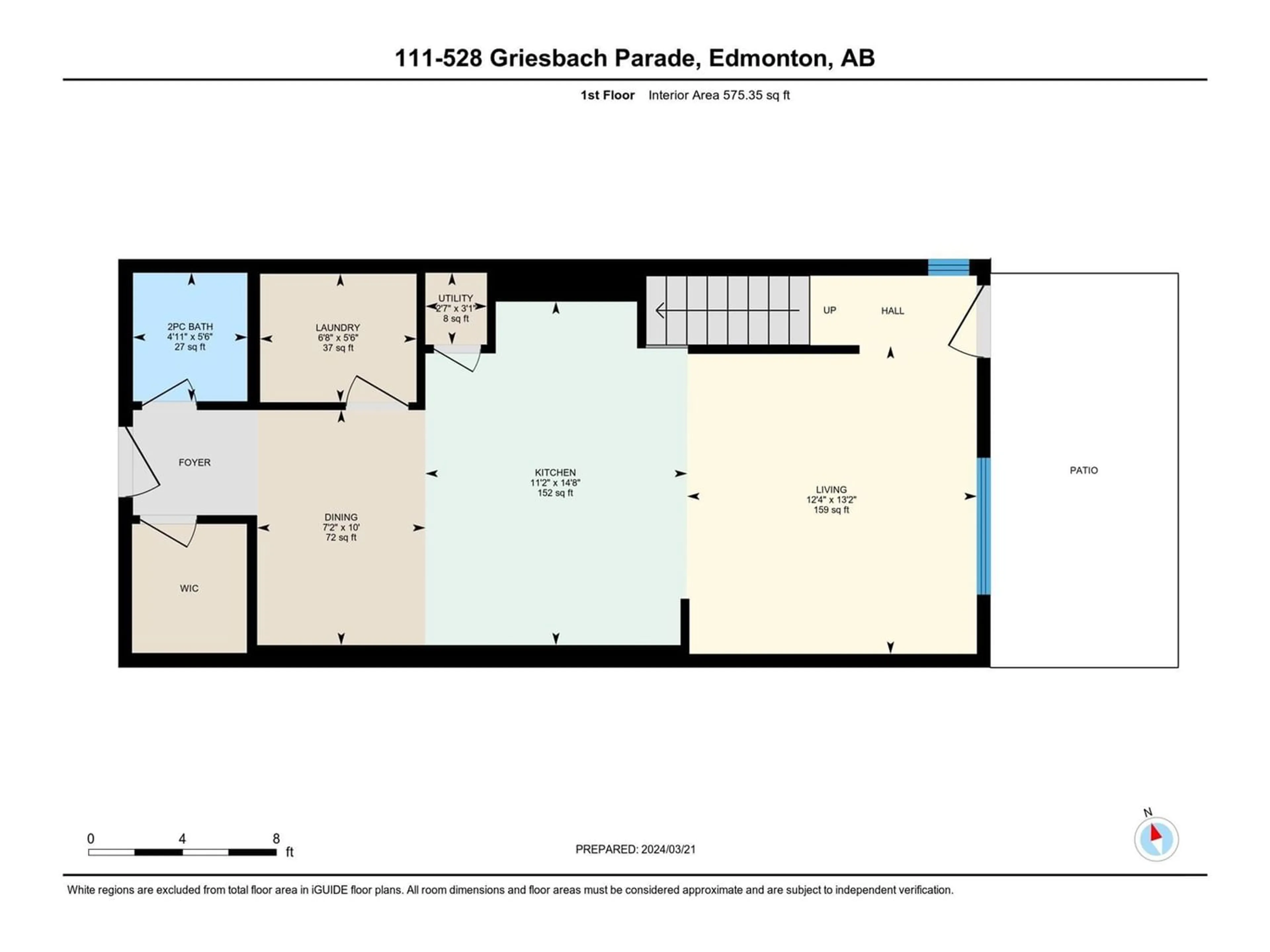 Floor plan for #111 528 GRIESBACH PR NW, Edmonton Alberta T5E6X2