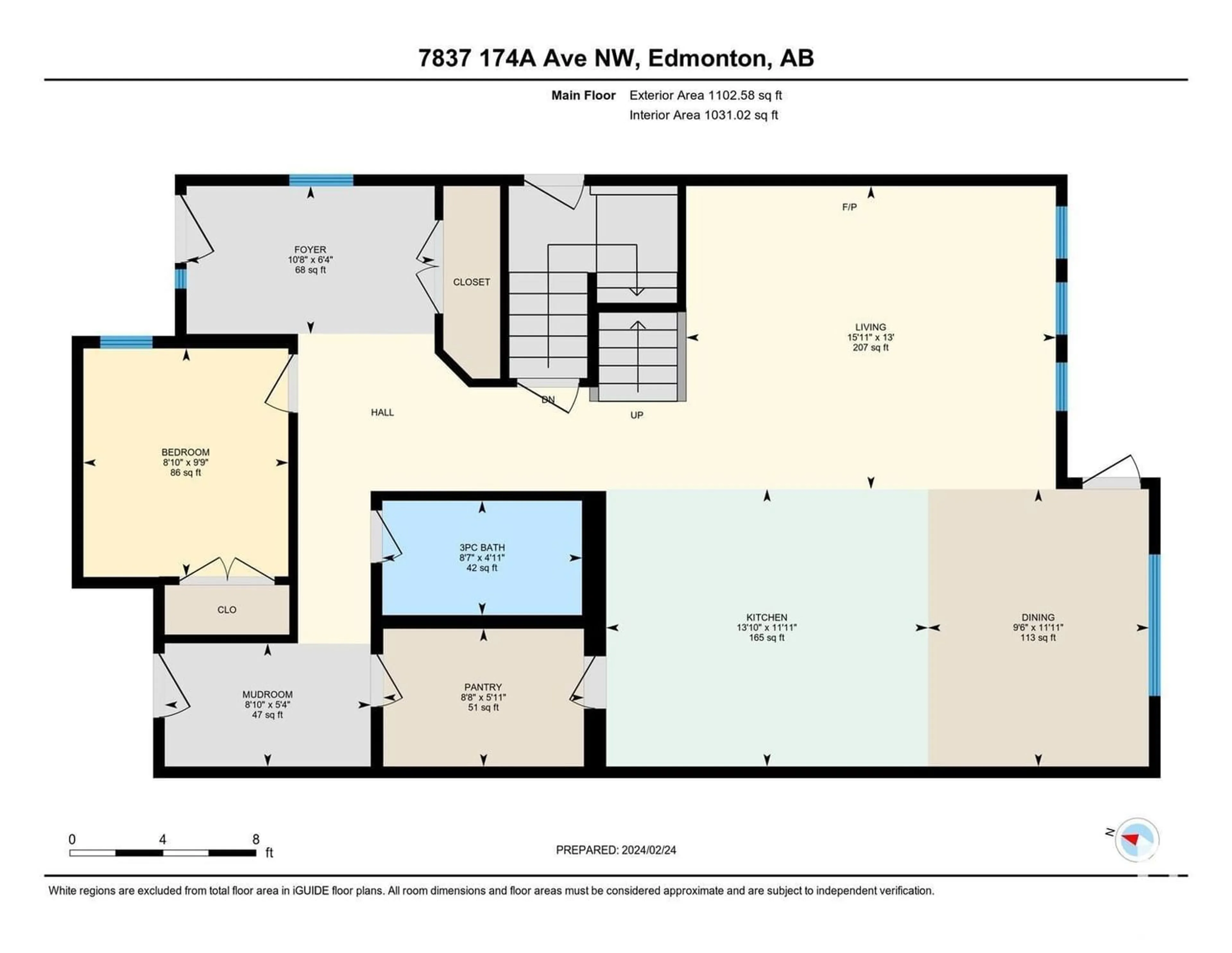 Floor plan for 7837 174 A AV NW, Edmonton Alberta T5Z0R8