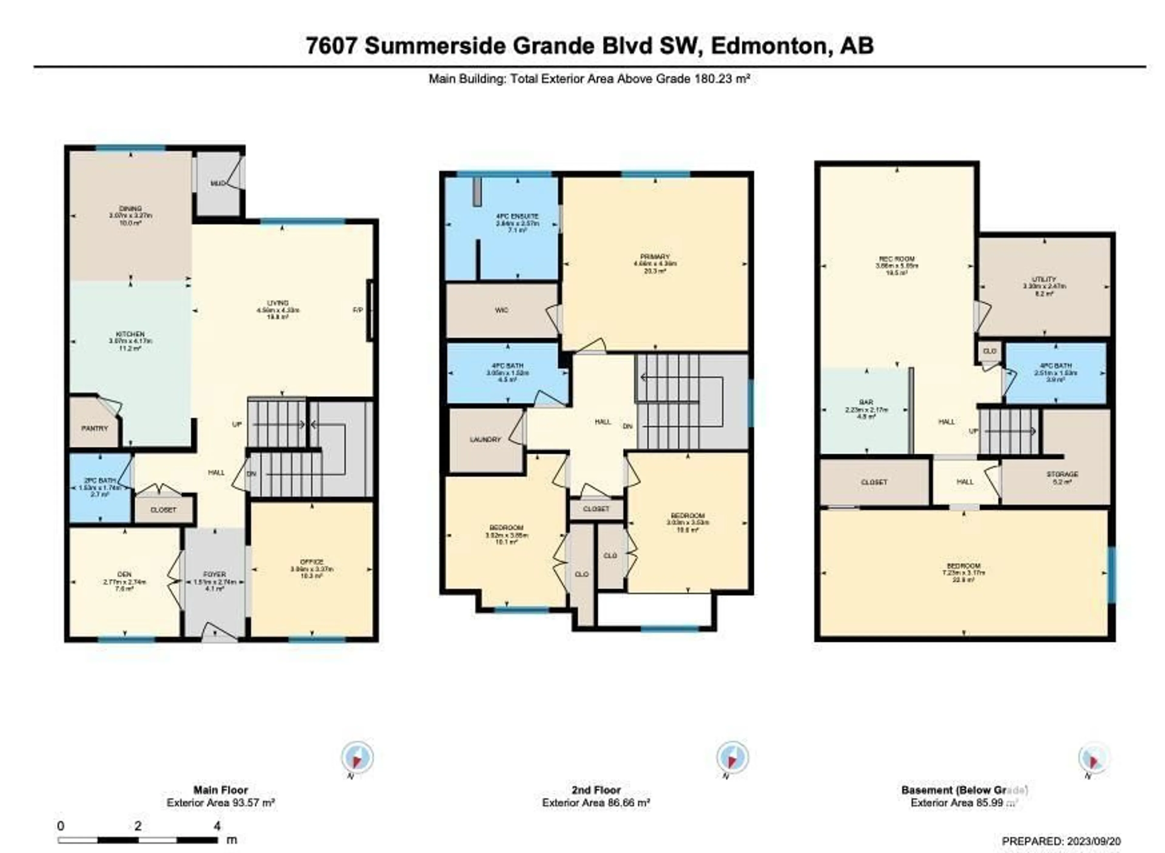 Floor plan for 7607 SUMMERSIDE GRANDE BV SW, Edmonton Alberta T6X0V2