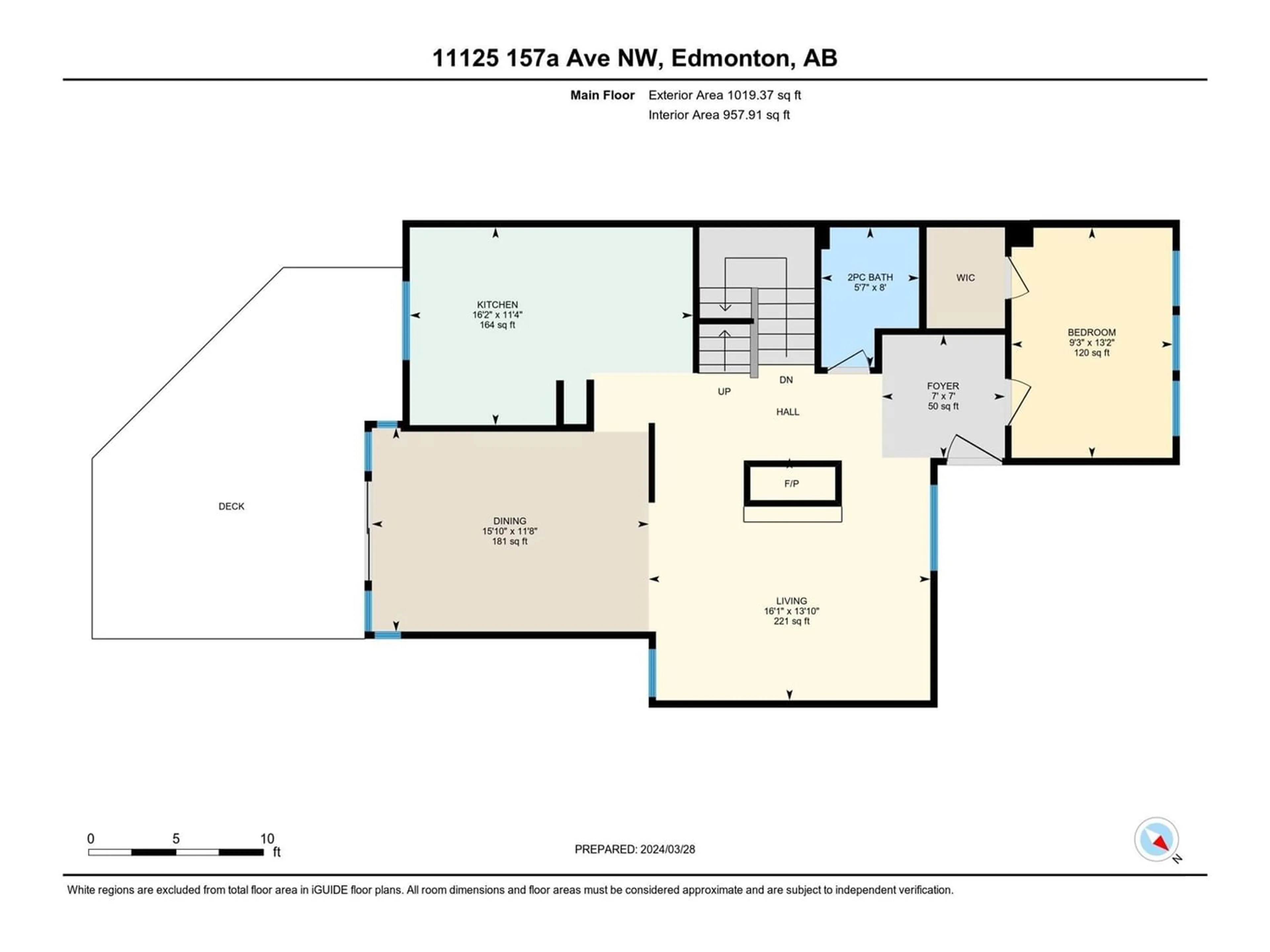 Floor plan for 11125 157A AV NW, Edmonton Alberta T5X4Y2
