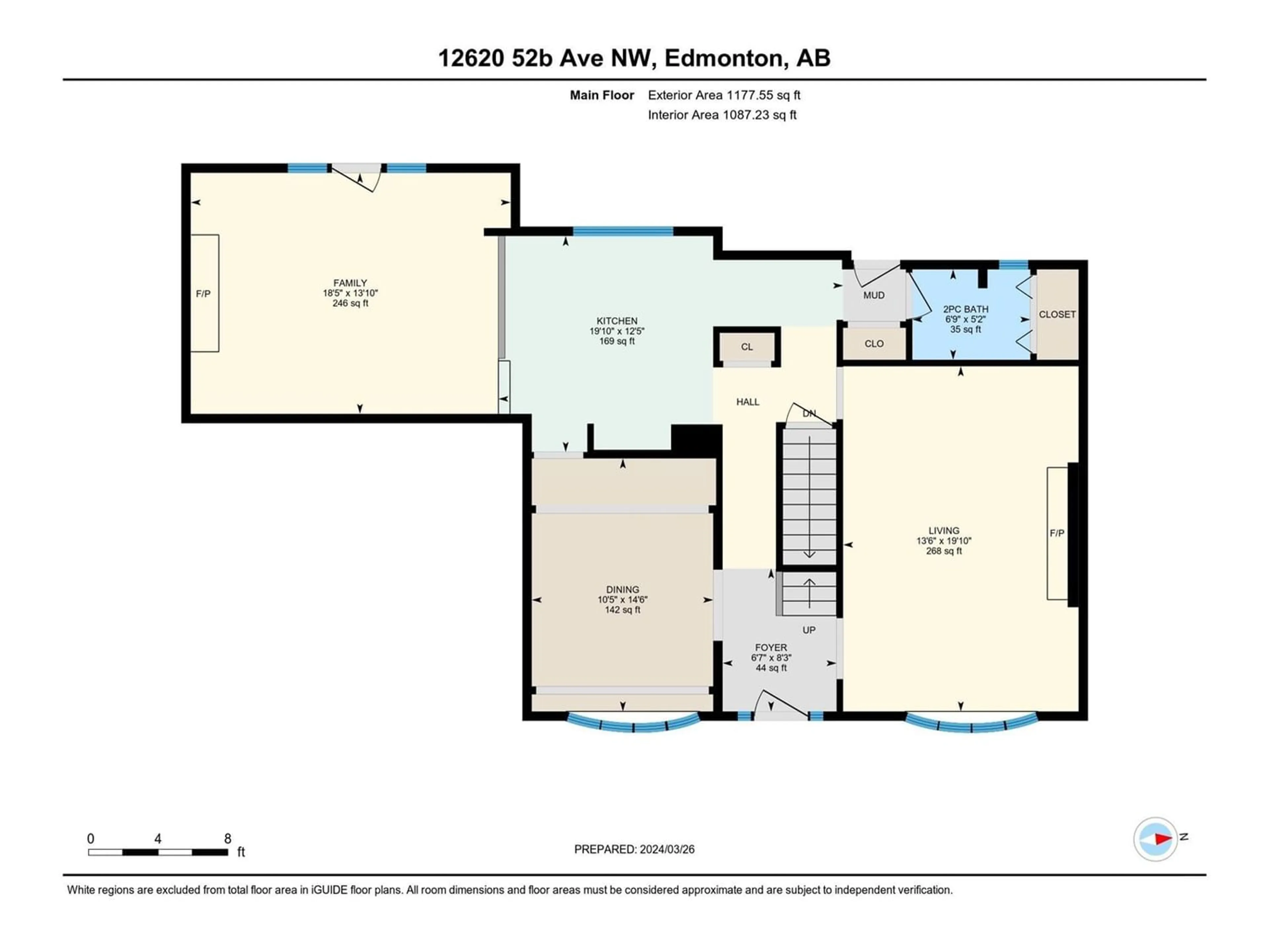 Floor plan for 12620 52B AV NW, Edmonton Alberta T6H0R4