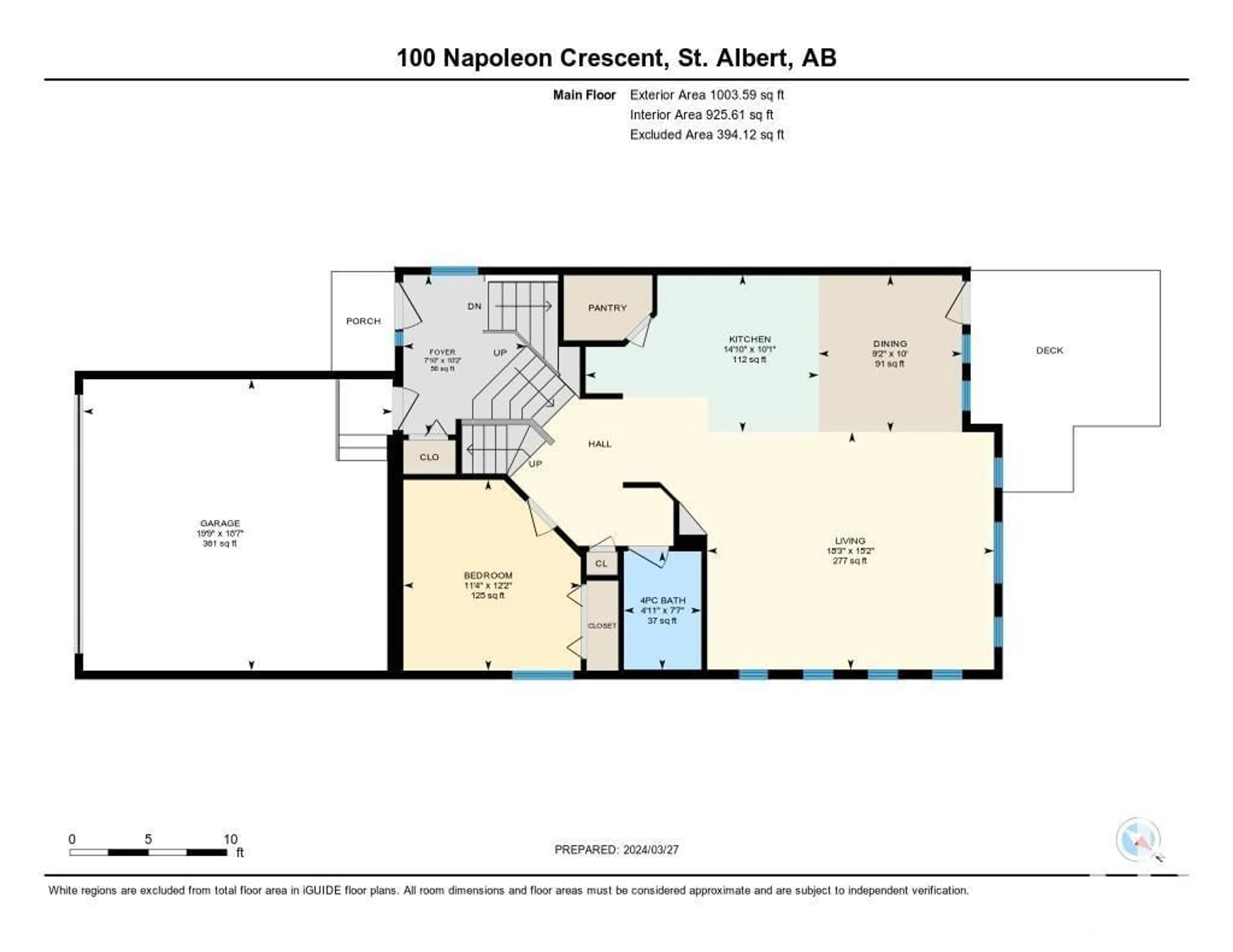 Floor plan for 100 NAPOLEON CR, St. Albert Alberta T8N3L6