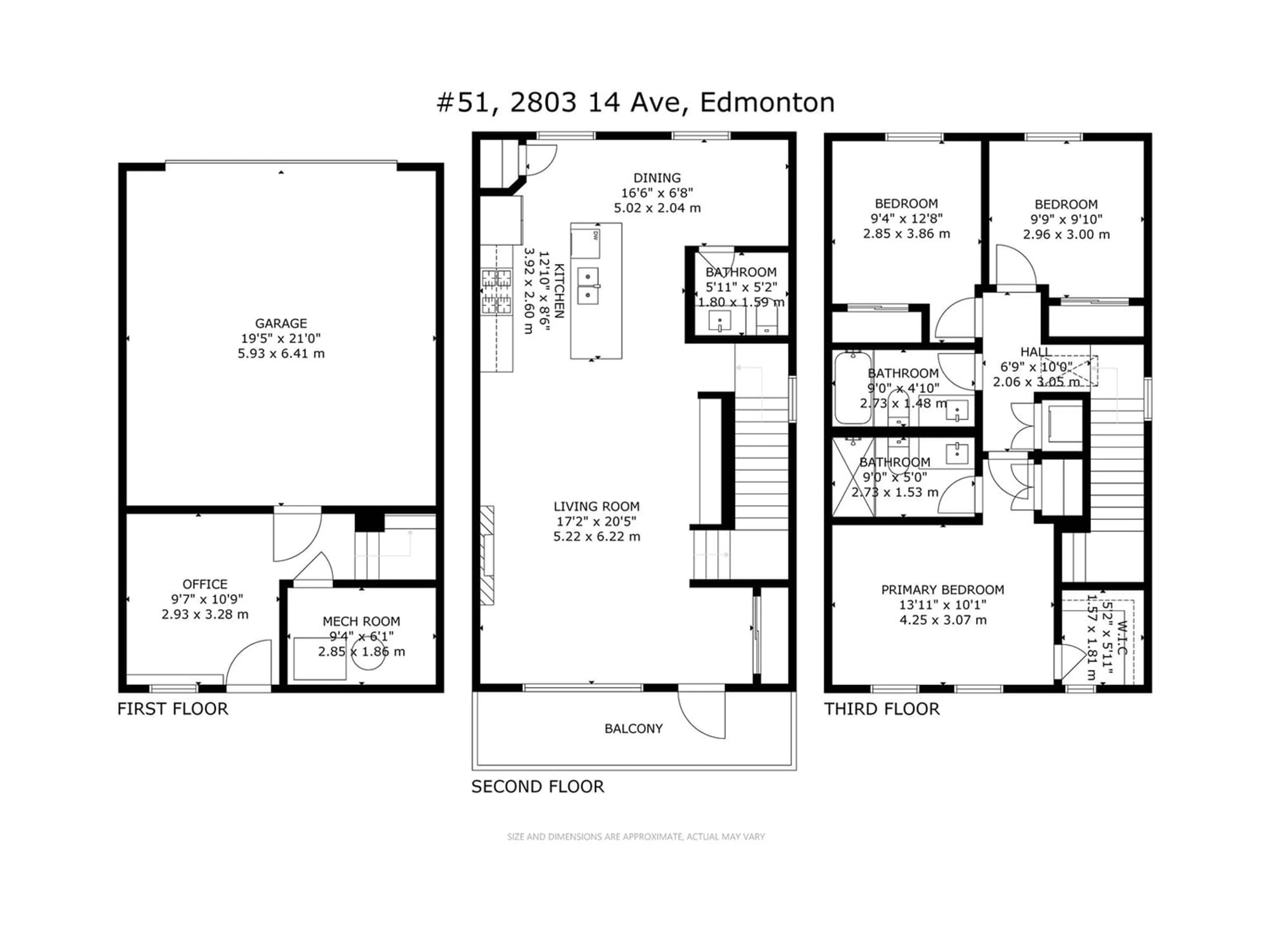 Floor plan for #51 2803 14 AV NW, Edmonton Alberta T6T2K4