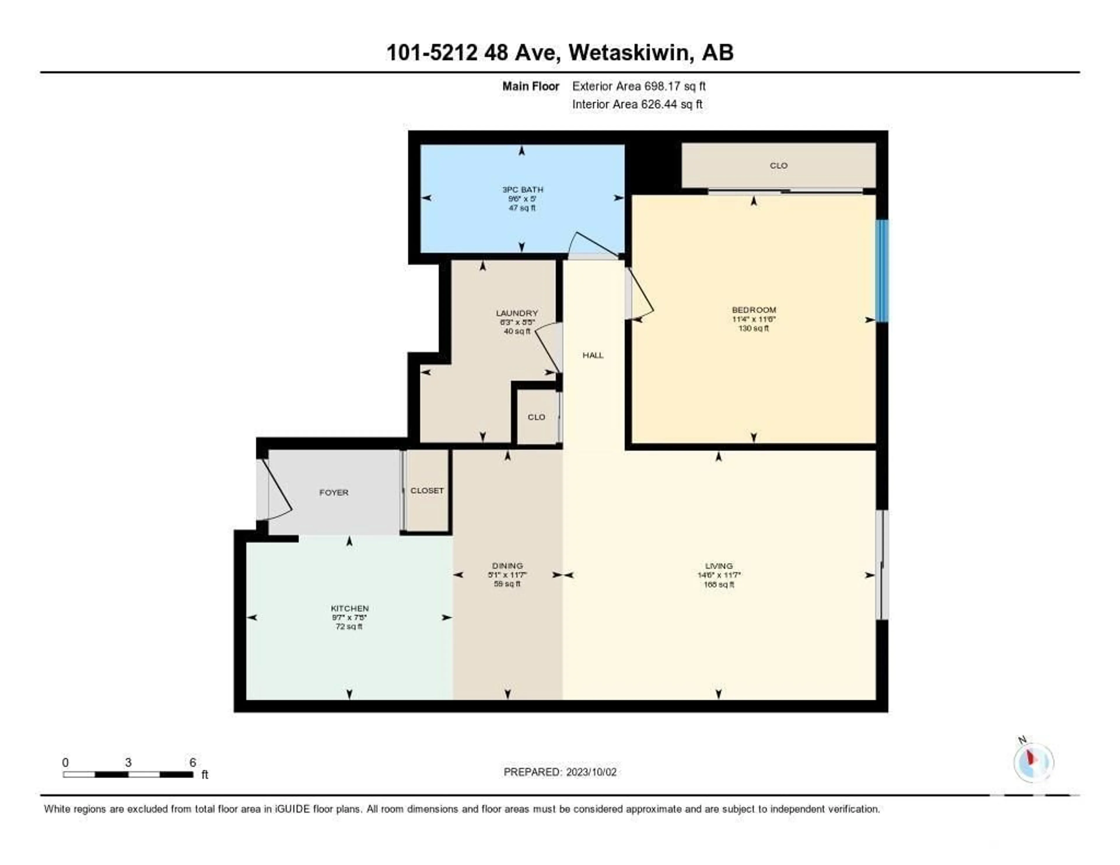 Floor plan for #101 5212 48 AV, Wetaskiwin Alberta T9A0N3