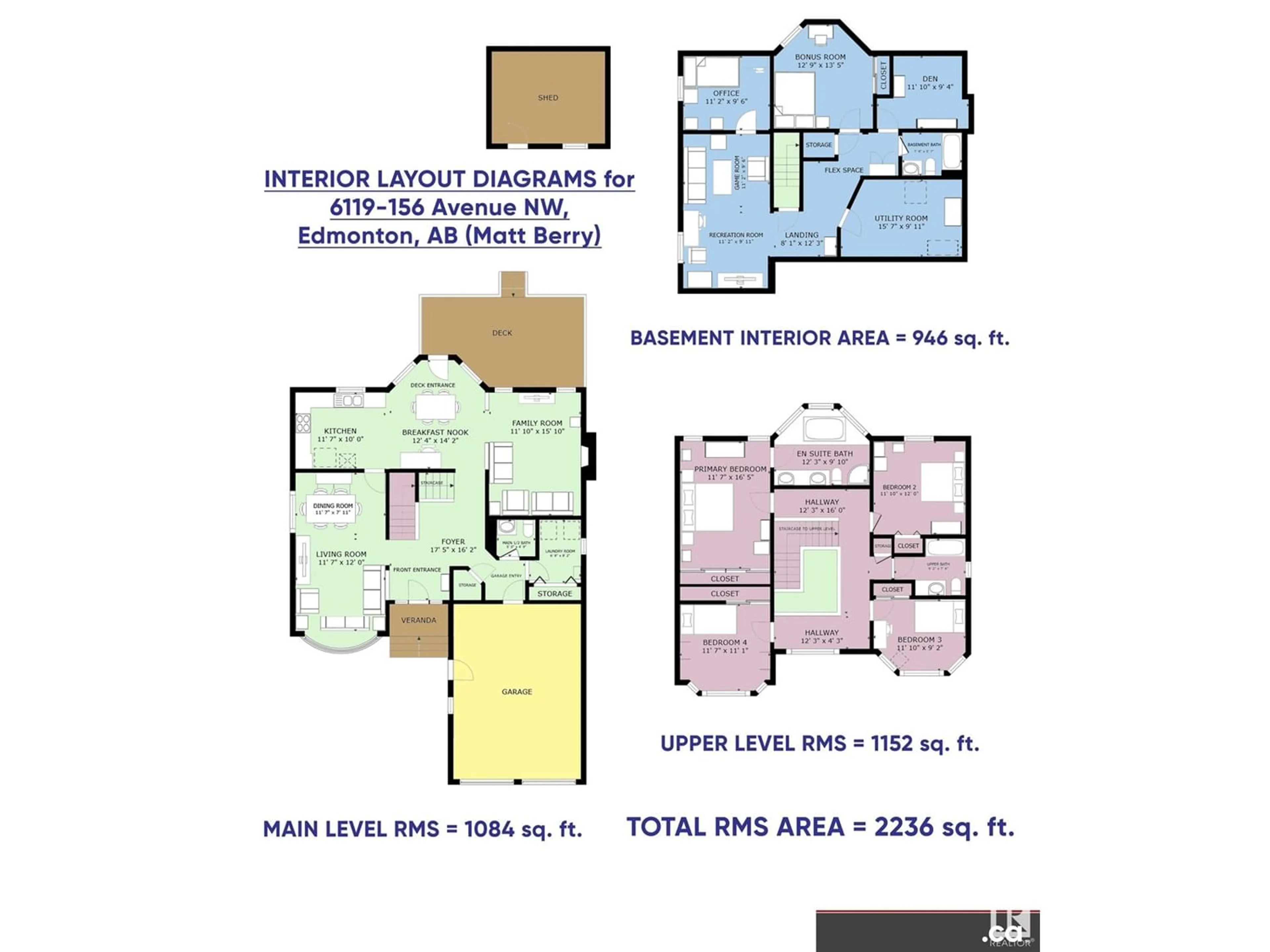 Floor plan for 6119 156 AV NW, Edmonton Alberta T5Y2N1