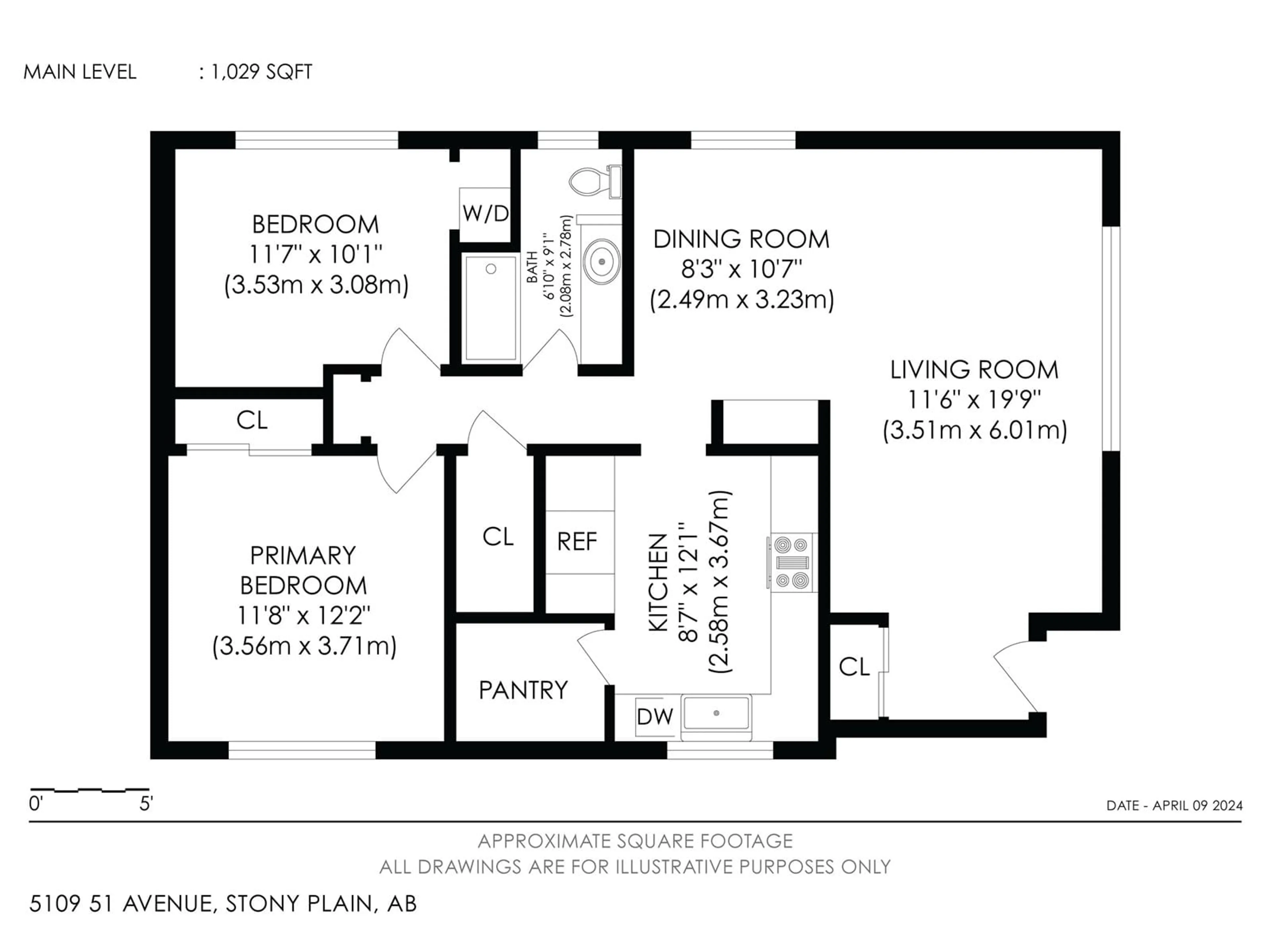 Floor plan for 5109 51 AV, Stony Plain Alberta T7Z1C2