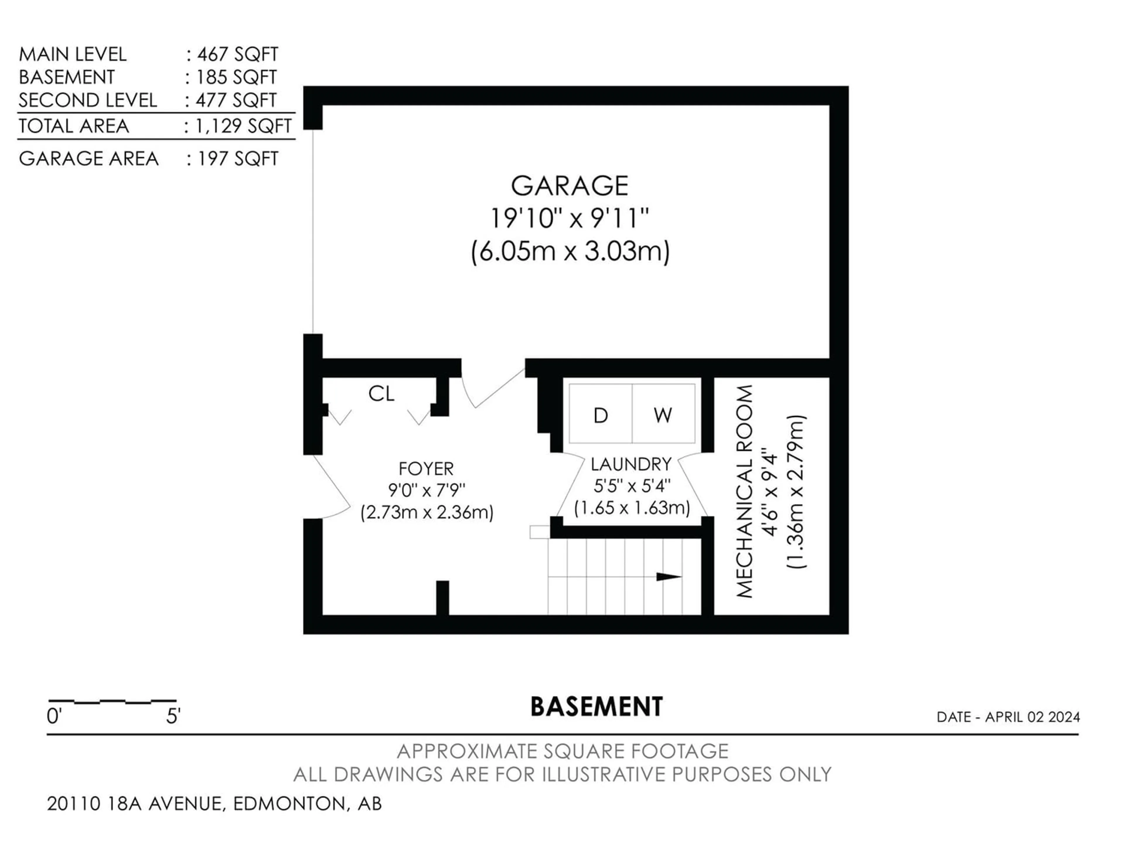 Floor plan for 20110 18A AV NW, Edmonton Alberta T6M0X9