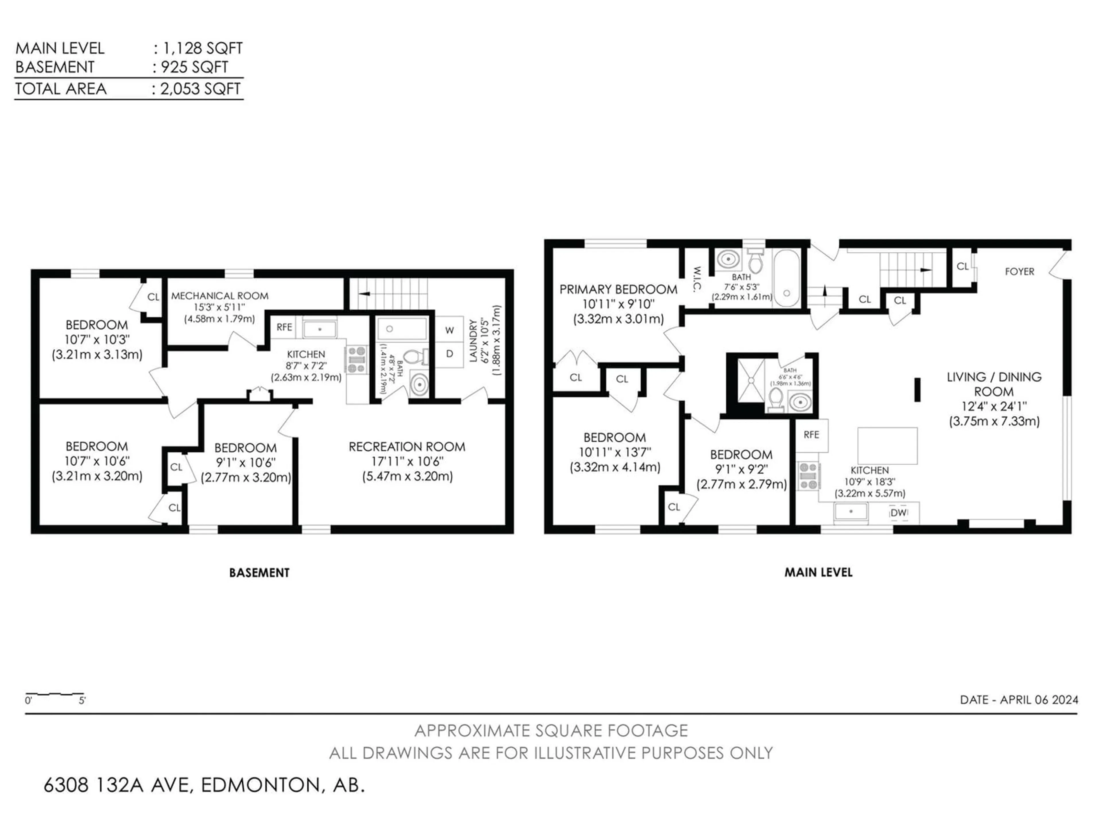 Floor plan for 6308 132A AV NW, Edmonton Alberta T5A0K1