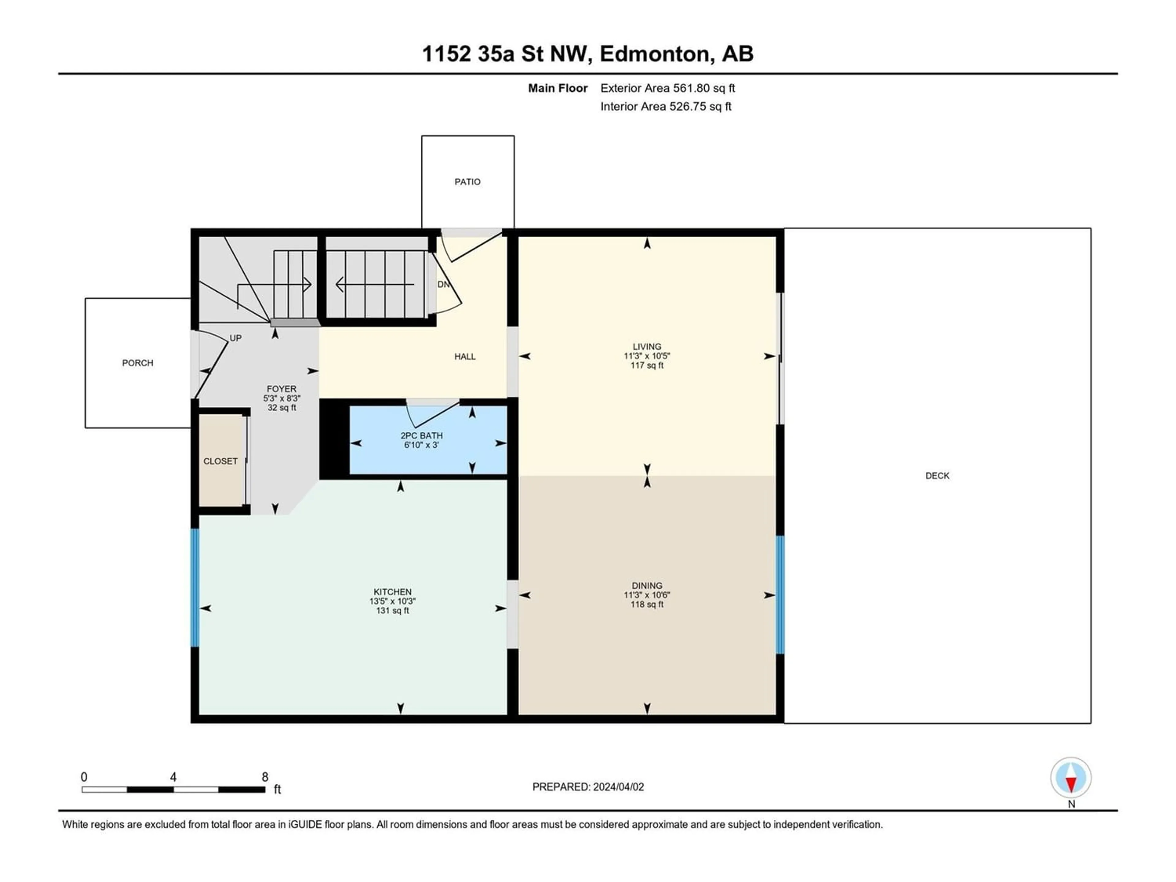 Floor plan for 1152 35A Street NW NW, Edmonton Alberta T6L3G3