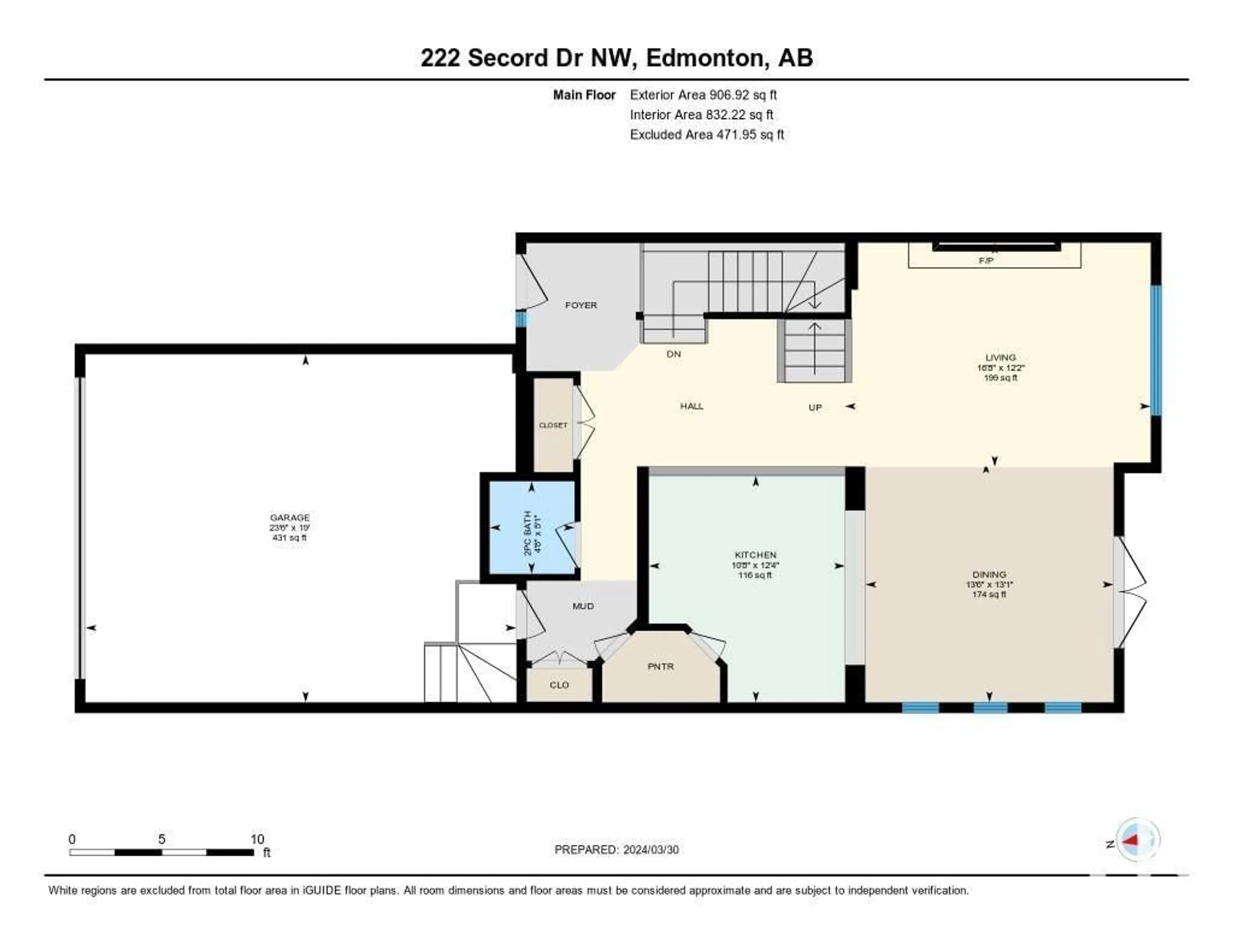 Floor plan for 222 SECORD DR NW, Edmonton Alberta T5T4A9