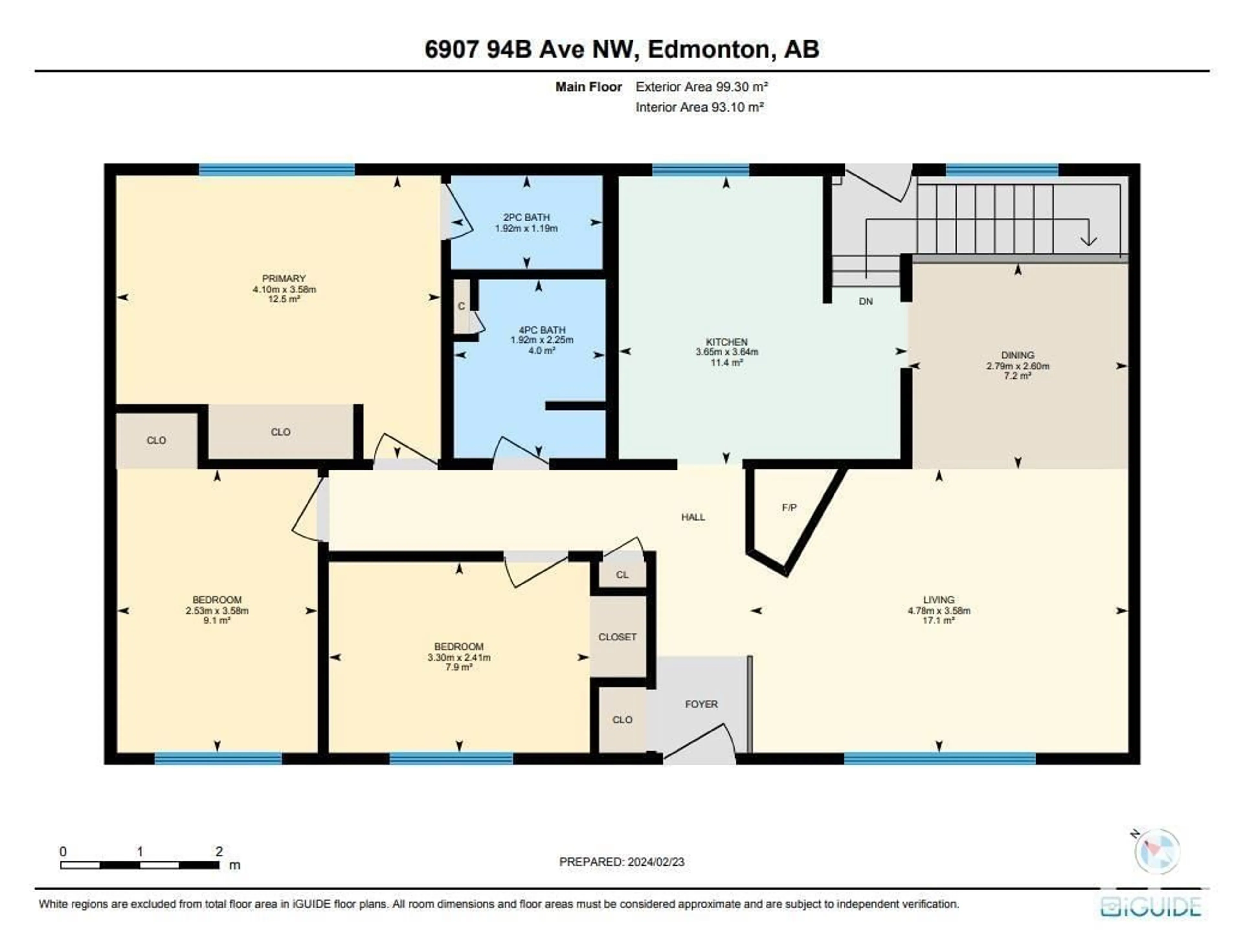 Floor plan for 6907 94B AV NW, Edmonton Alberta T6B0Z8