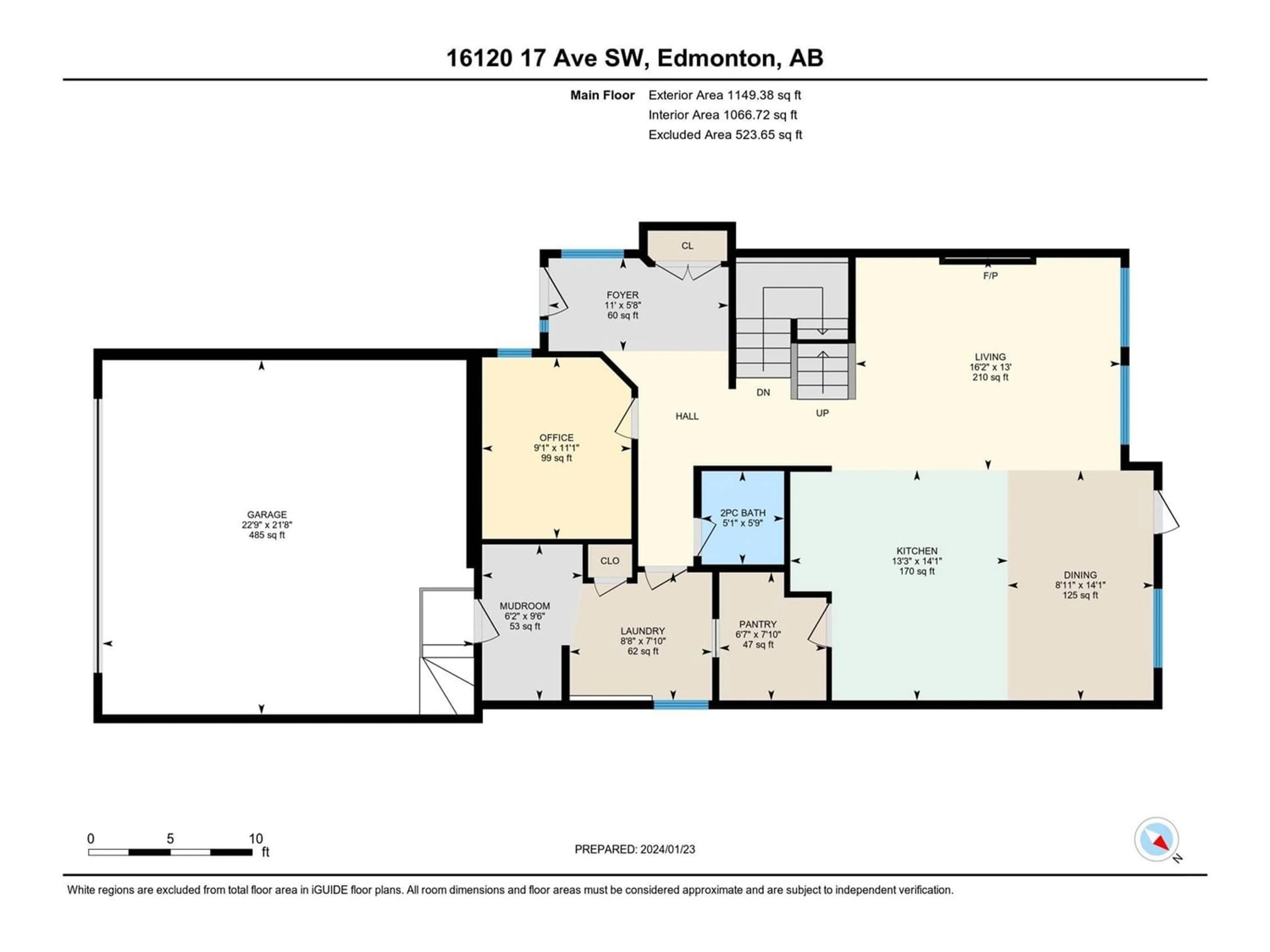 Floor plan for 16120 17 AV SW, Edmonton Alberta T6W3E8