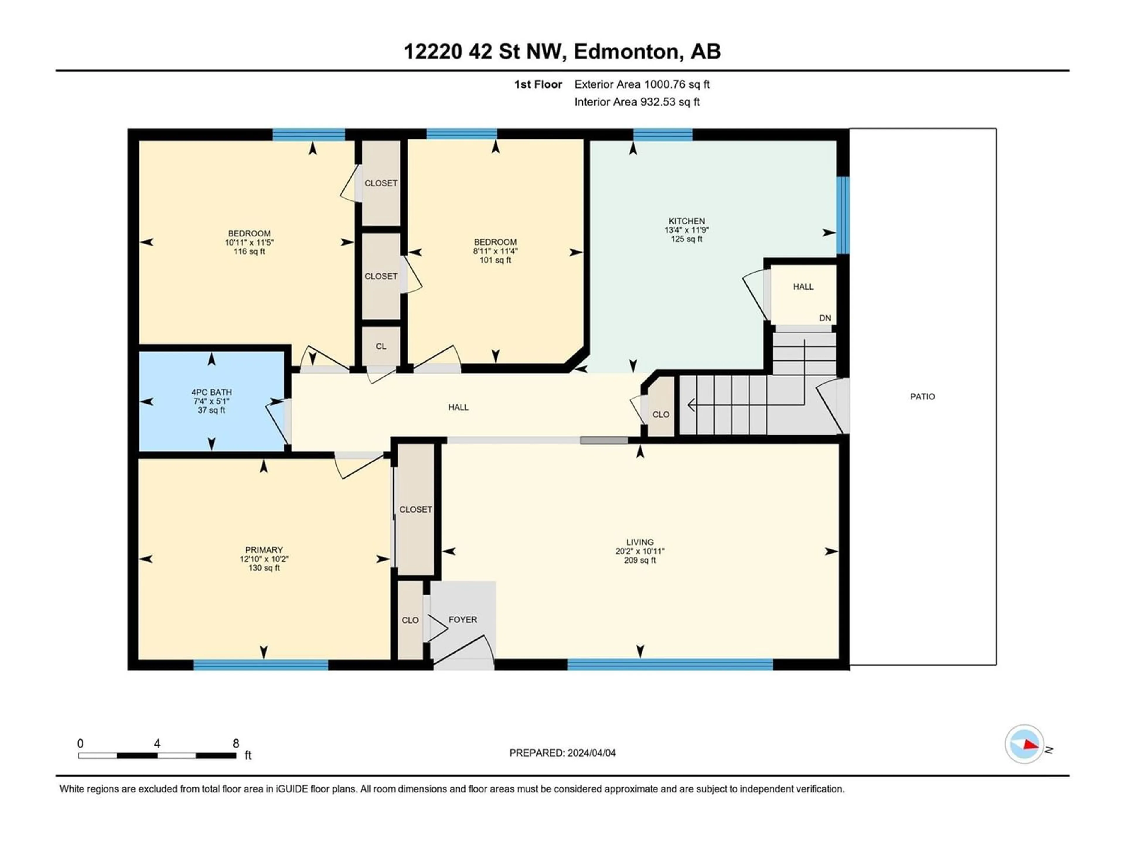 Floor plan for 12220 42 ST NW, Edmonton Alberta T5W2P1