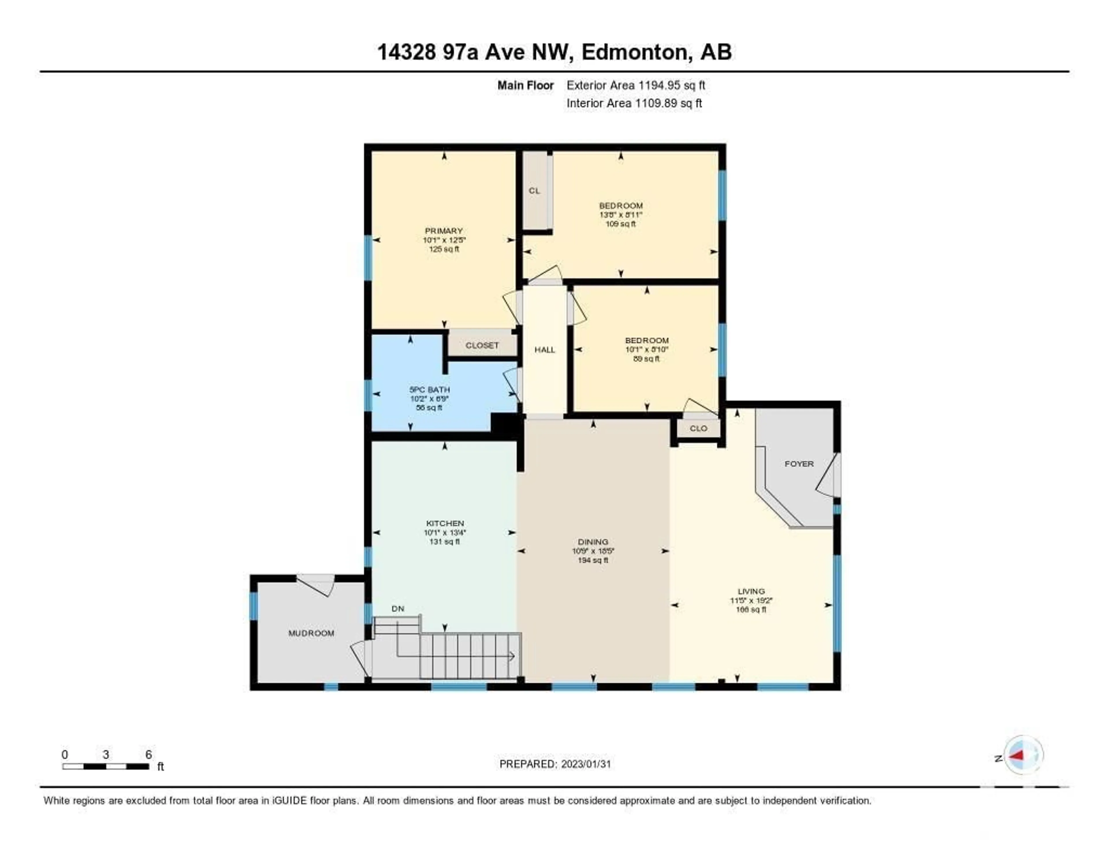 Floor plan for 14328 97A AV NW, Edmonton Alberta T5N0E9