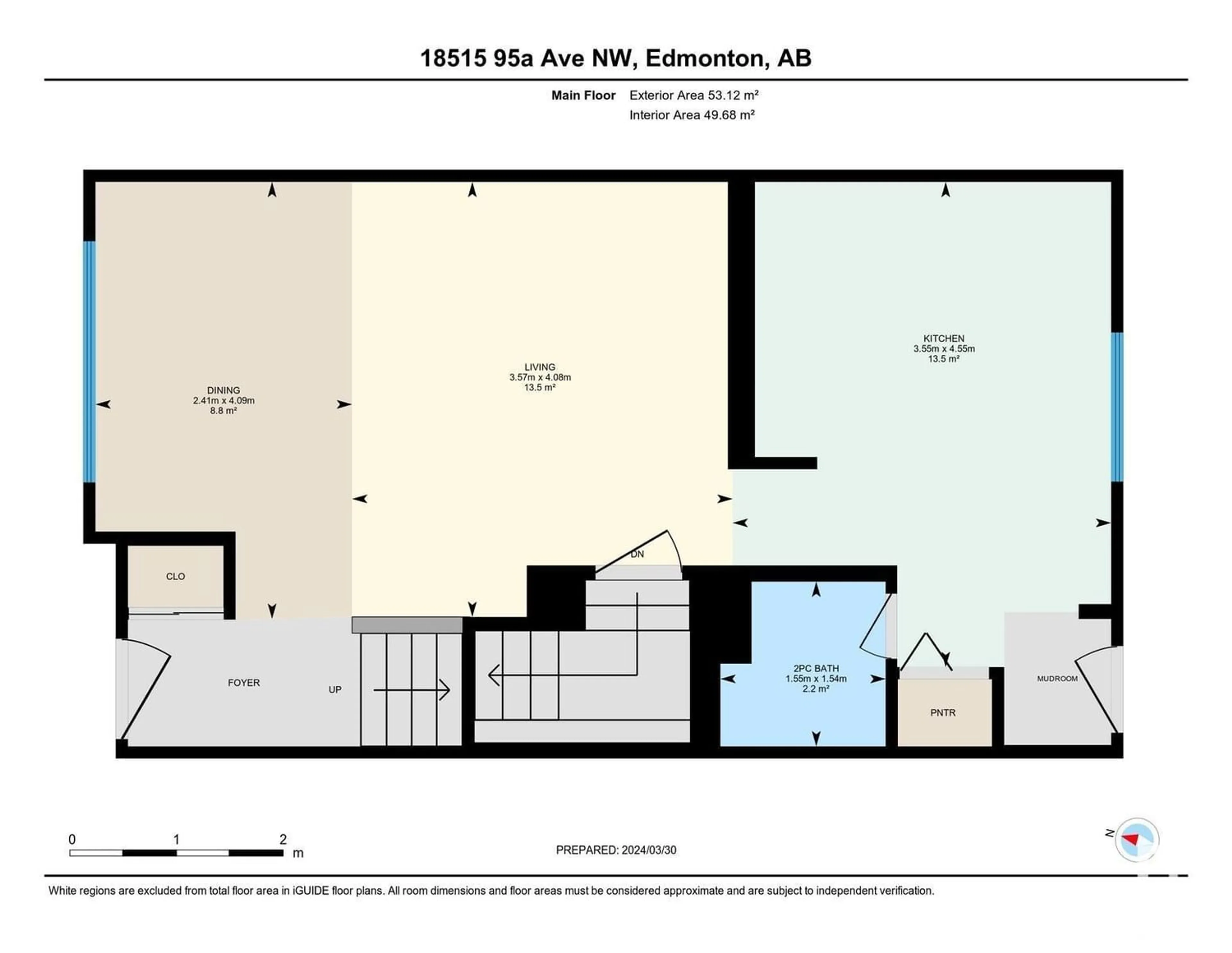 Floor plan for 18515 95A AV NW, Edmonton Alberta T5T3W4