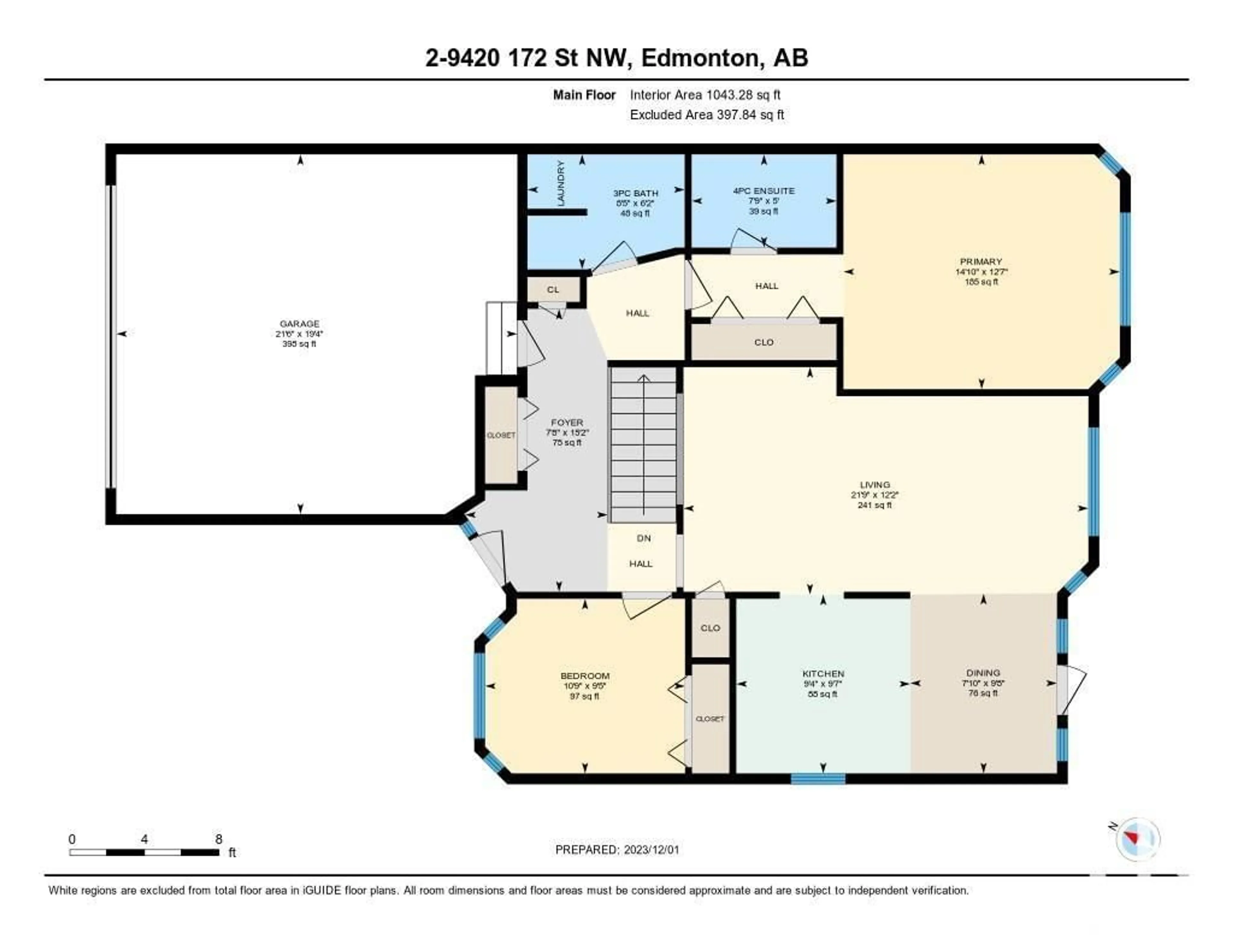 Floor plan for #2 9420 172 ST NW, Edmonton Alberta T5T6K1