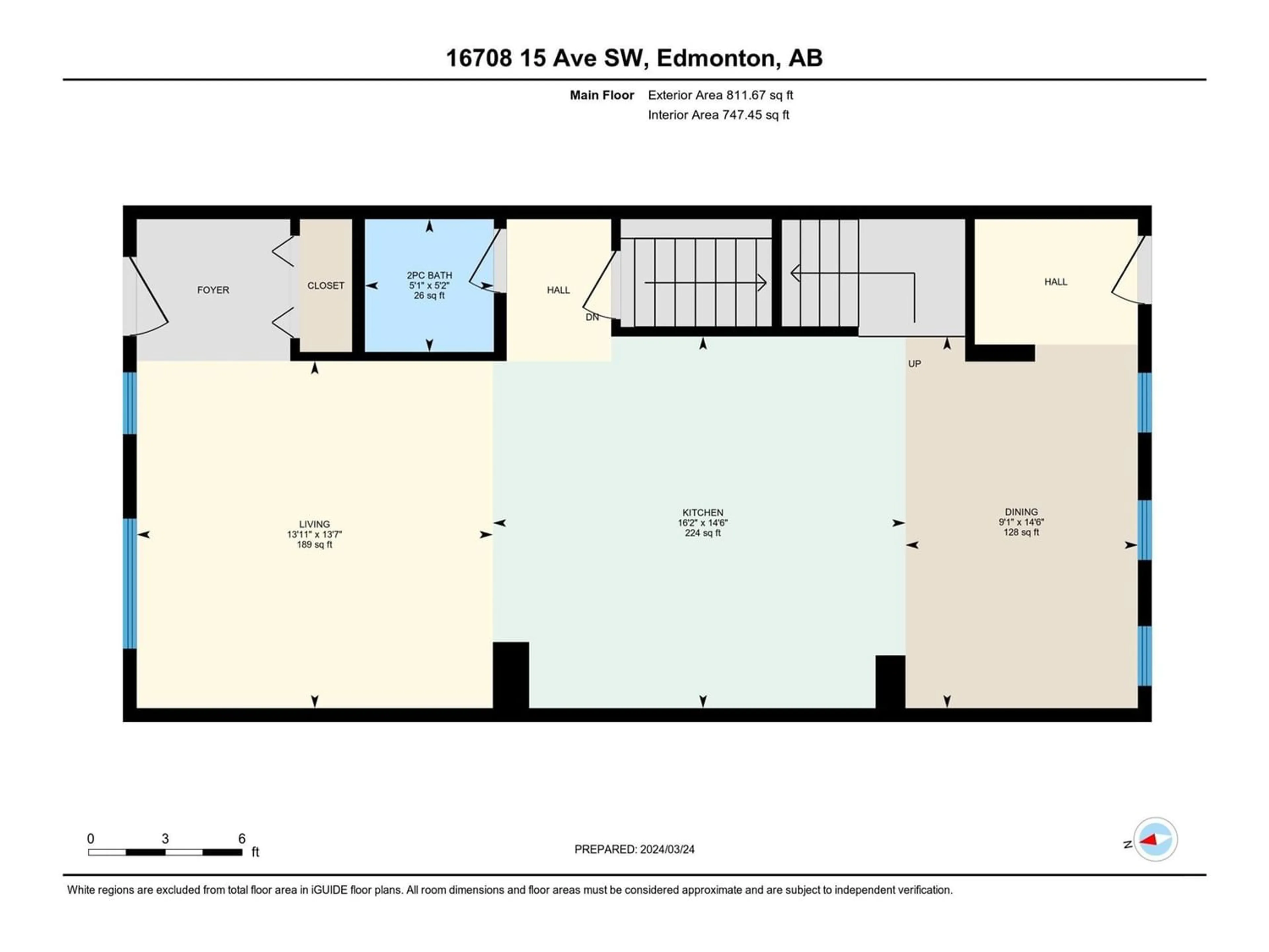 Floor plan for 16708 15 AV SW, Edmonton Alberta T6W3C4