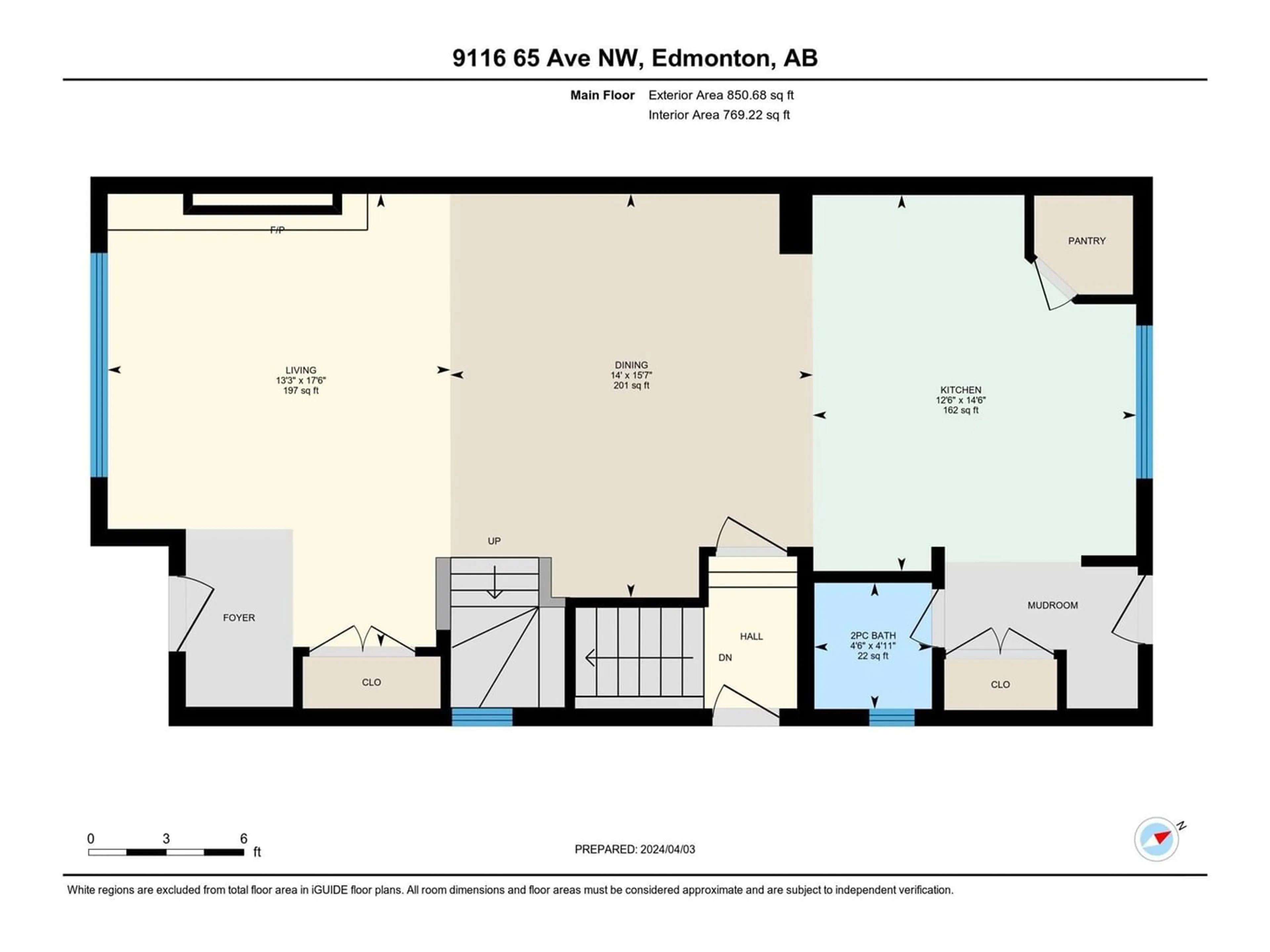 Floor plan for 9116 65 AV NW, Edmonton Alberta T6E0J9