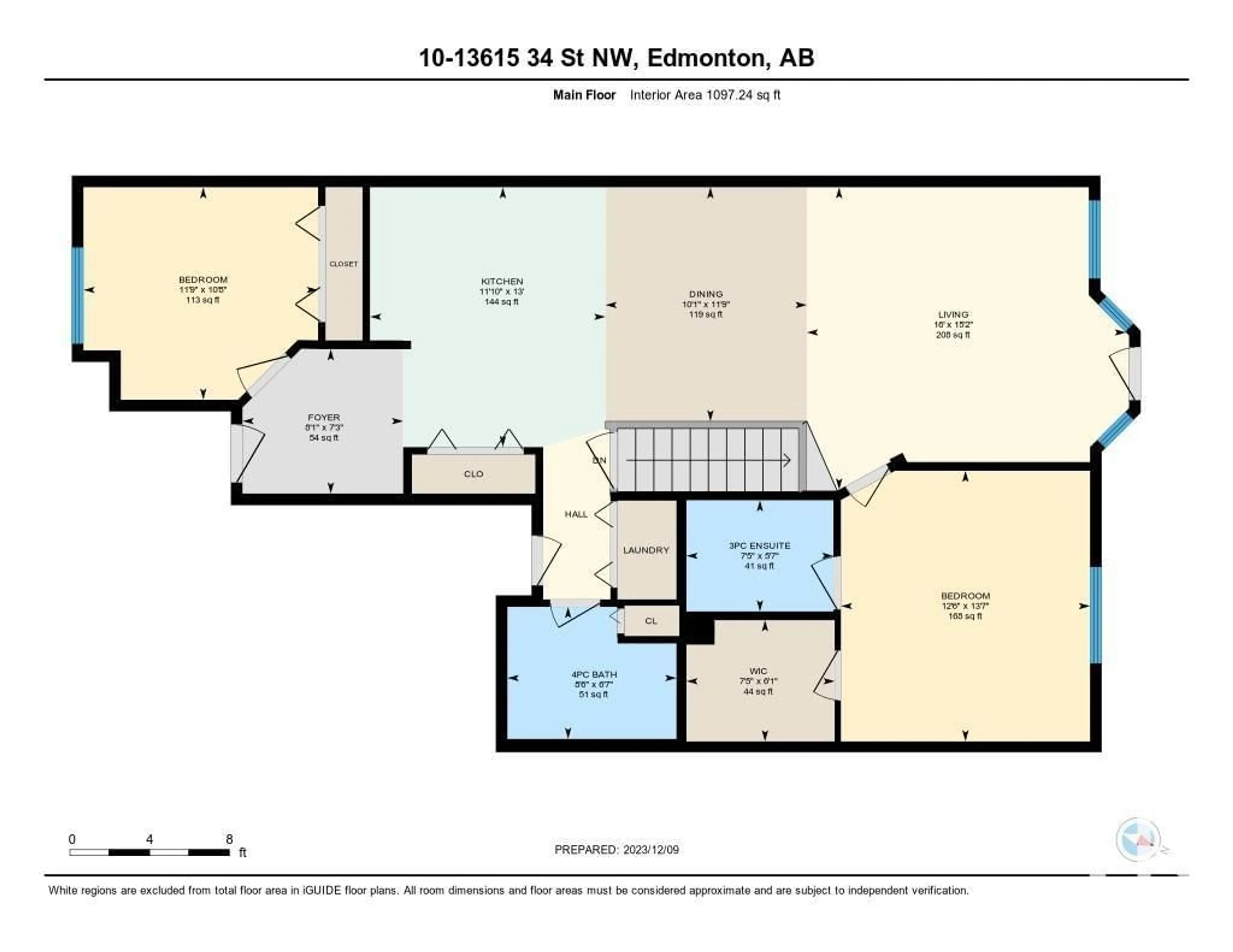 Floor plan for #10 13615 34 ST NW, Edmonton Alberta T5A0B3