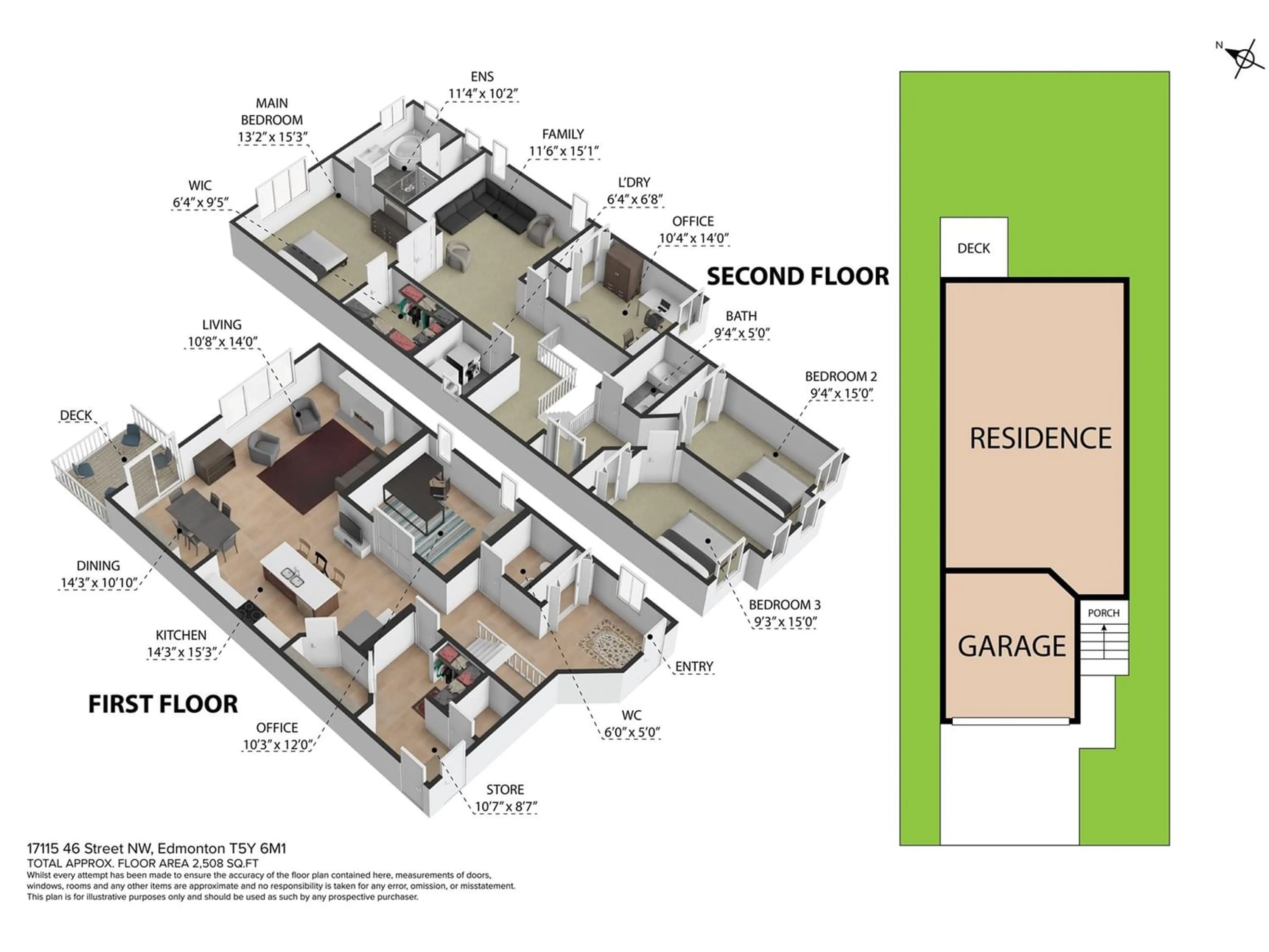 Floor plan for 17115 46 ST NW, Edmonton Alberta T5Y4B1