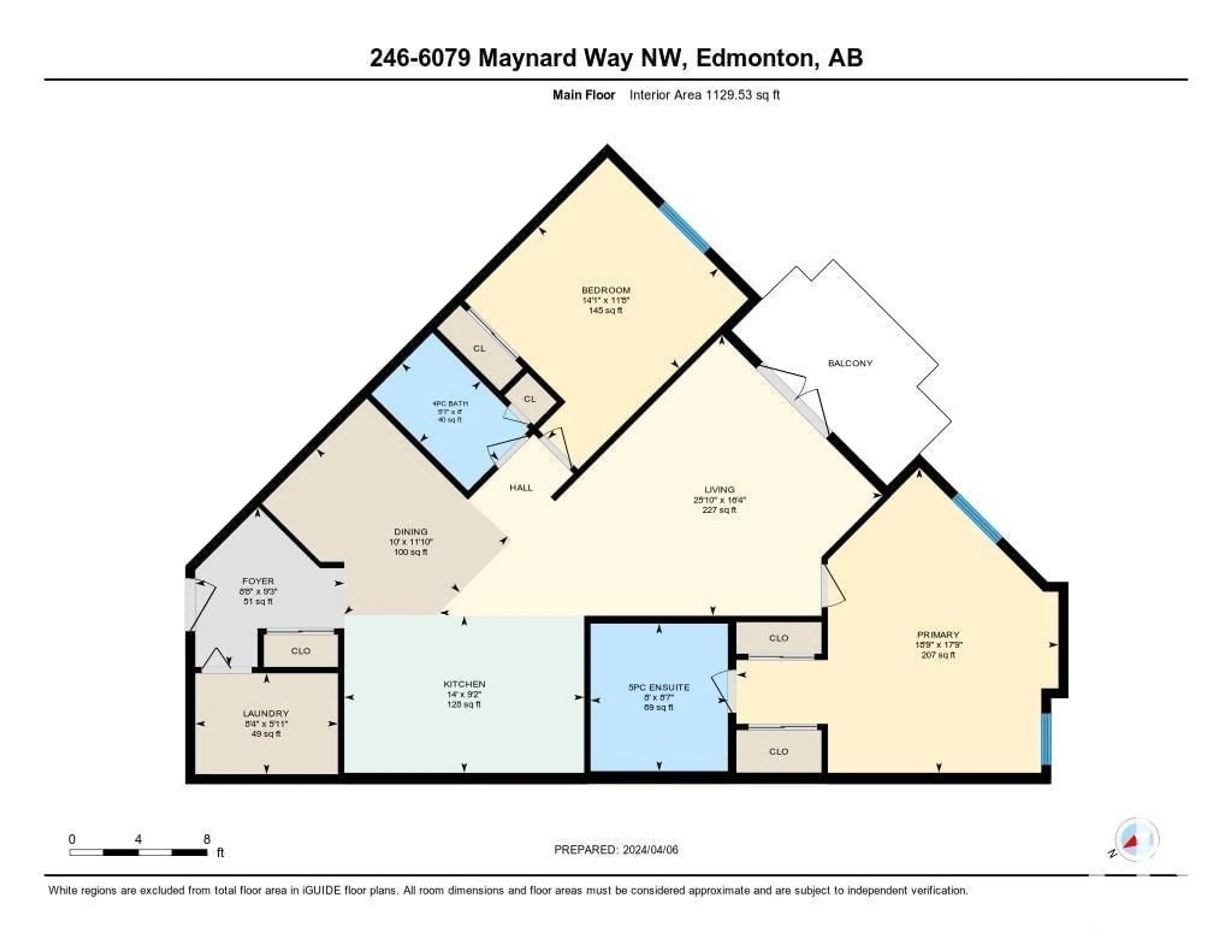 Floor plan for #246 6079 MAYNARD WY NW, Edmonton Alberta T6R0S4
