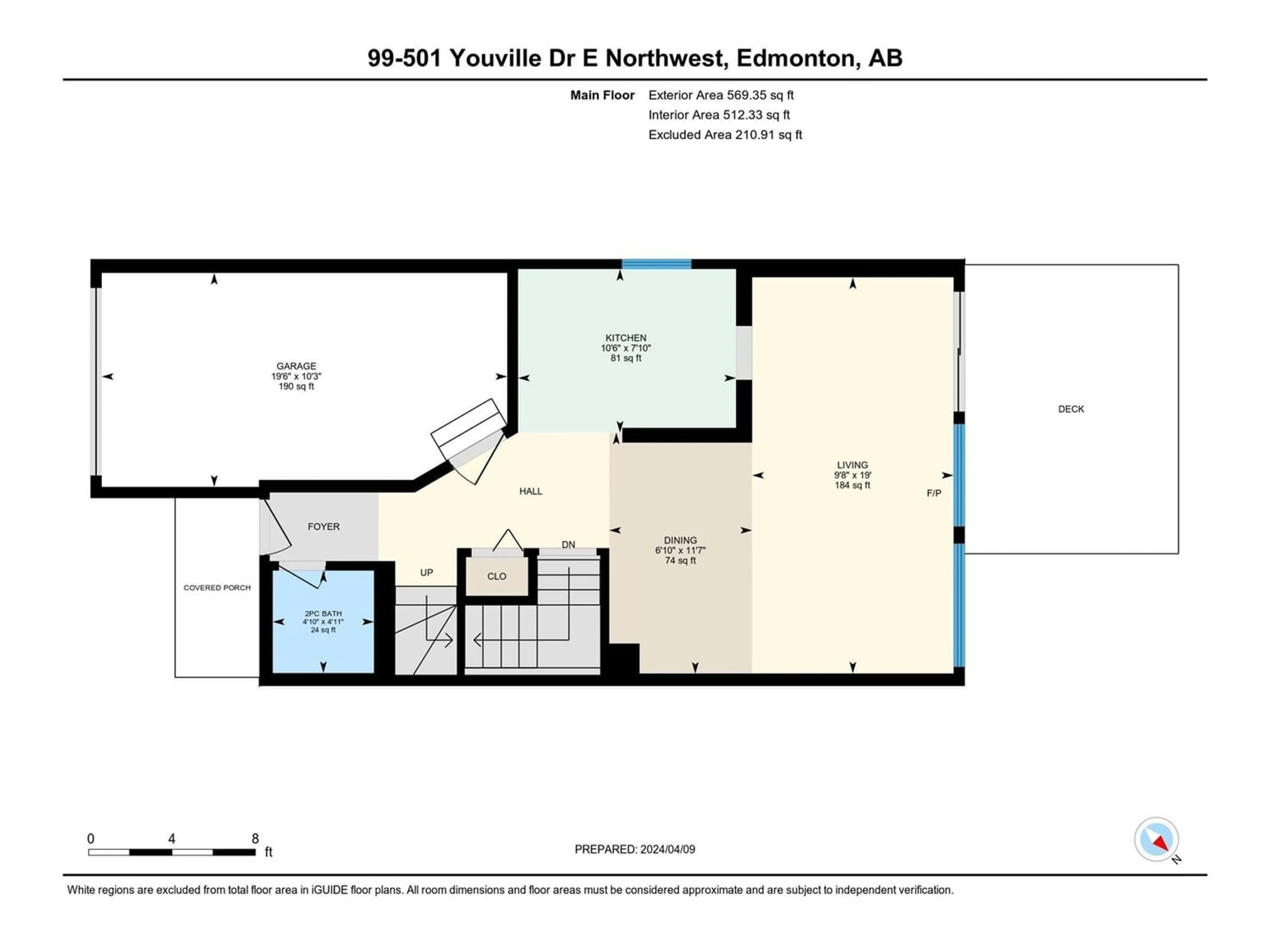 Floor plan for #99 501 YOUVILLE DR E NW, Edmonton Alberta T6L6T8