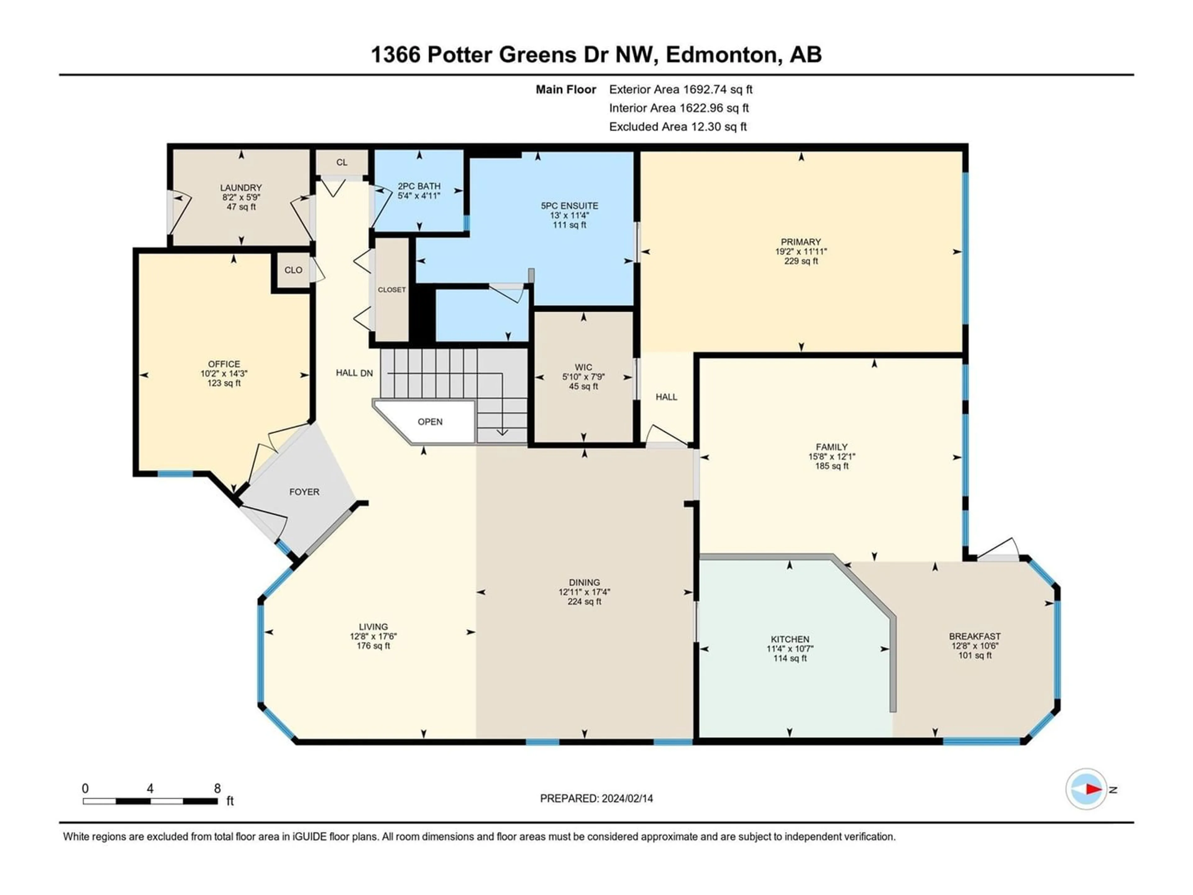 Floor plan for 1366 POTTER GREENS DR NW, Edmonton Alberta T5T6A3