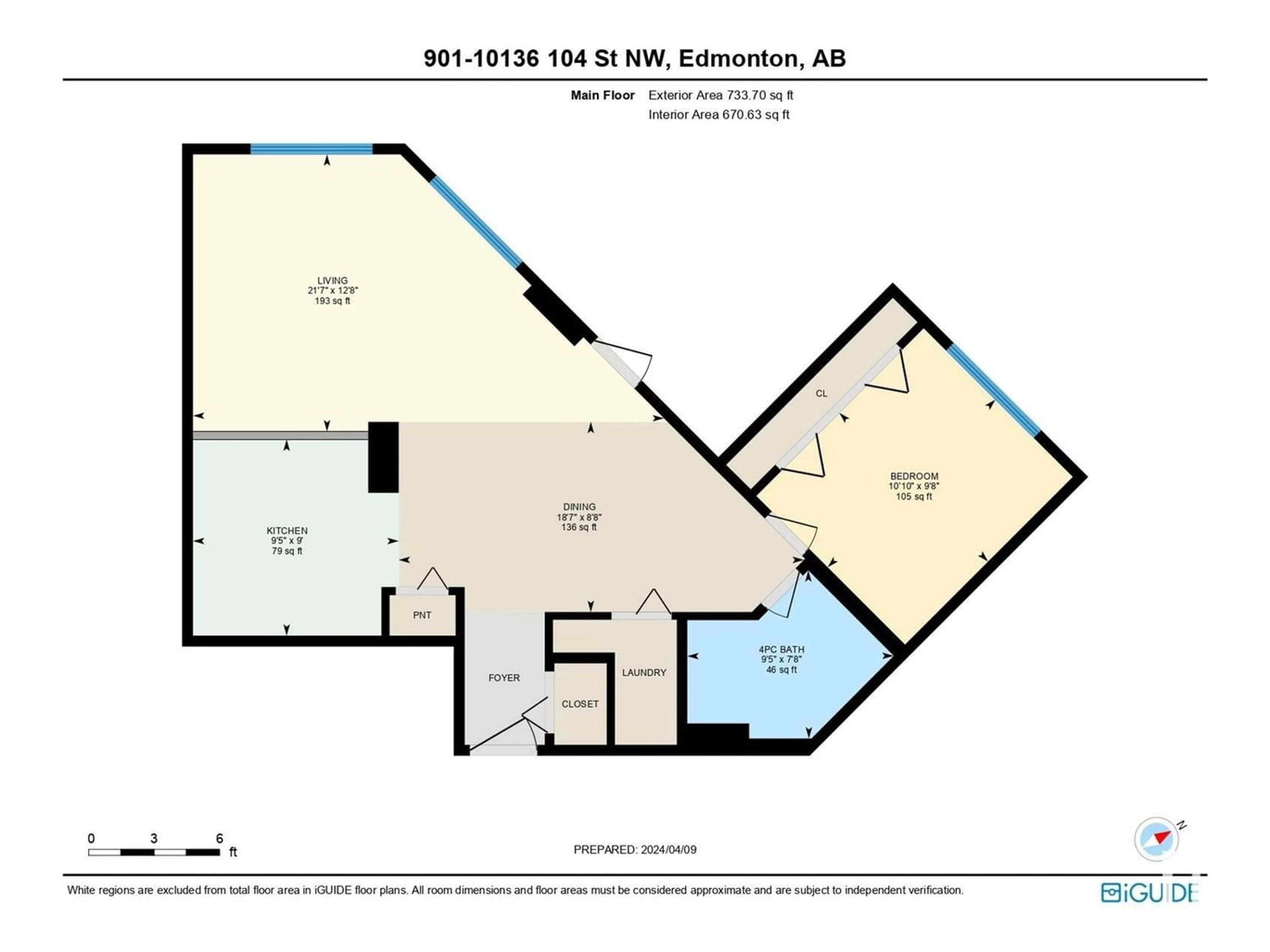Floor plan for #901 10136 104 ST NW, Edmonton Alberta T5J0B5