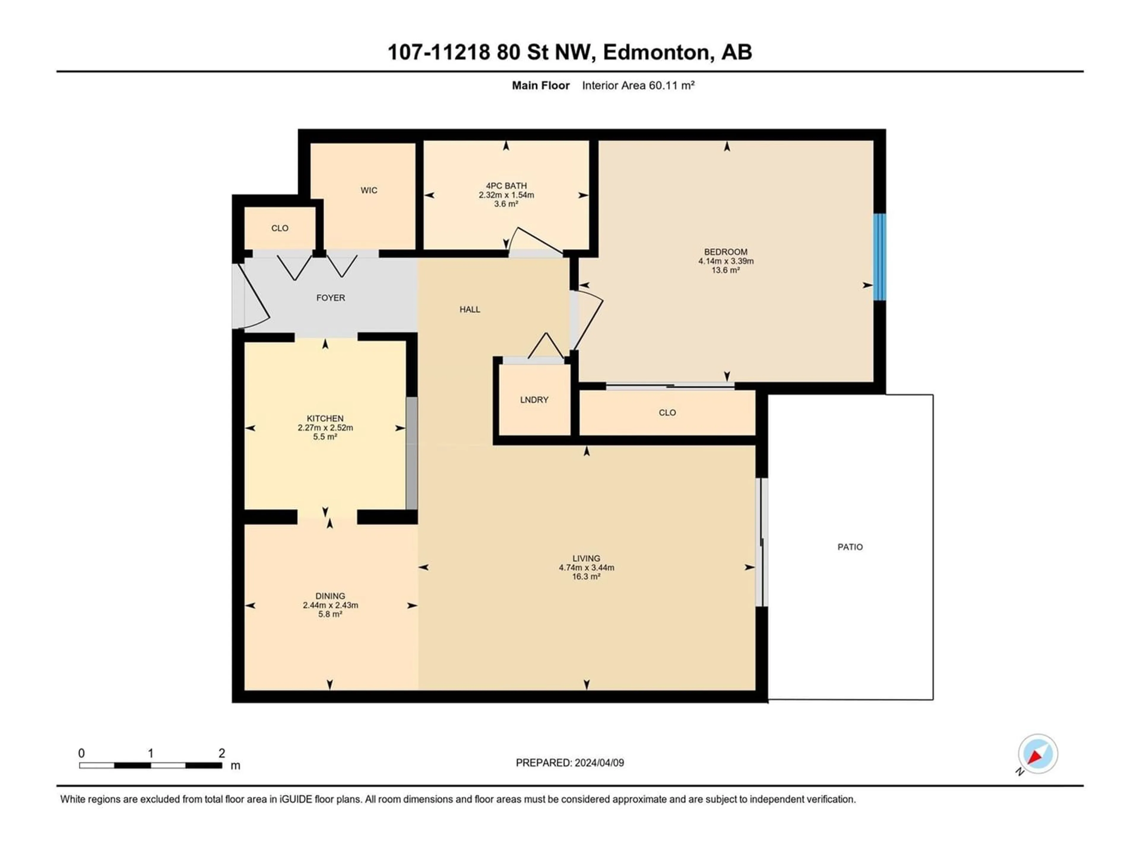 Floor plan for #107 11218 80 ST NW, Edmonton Alberta T5B4V9