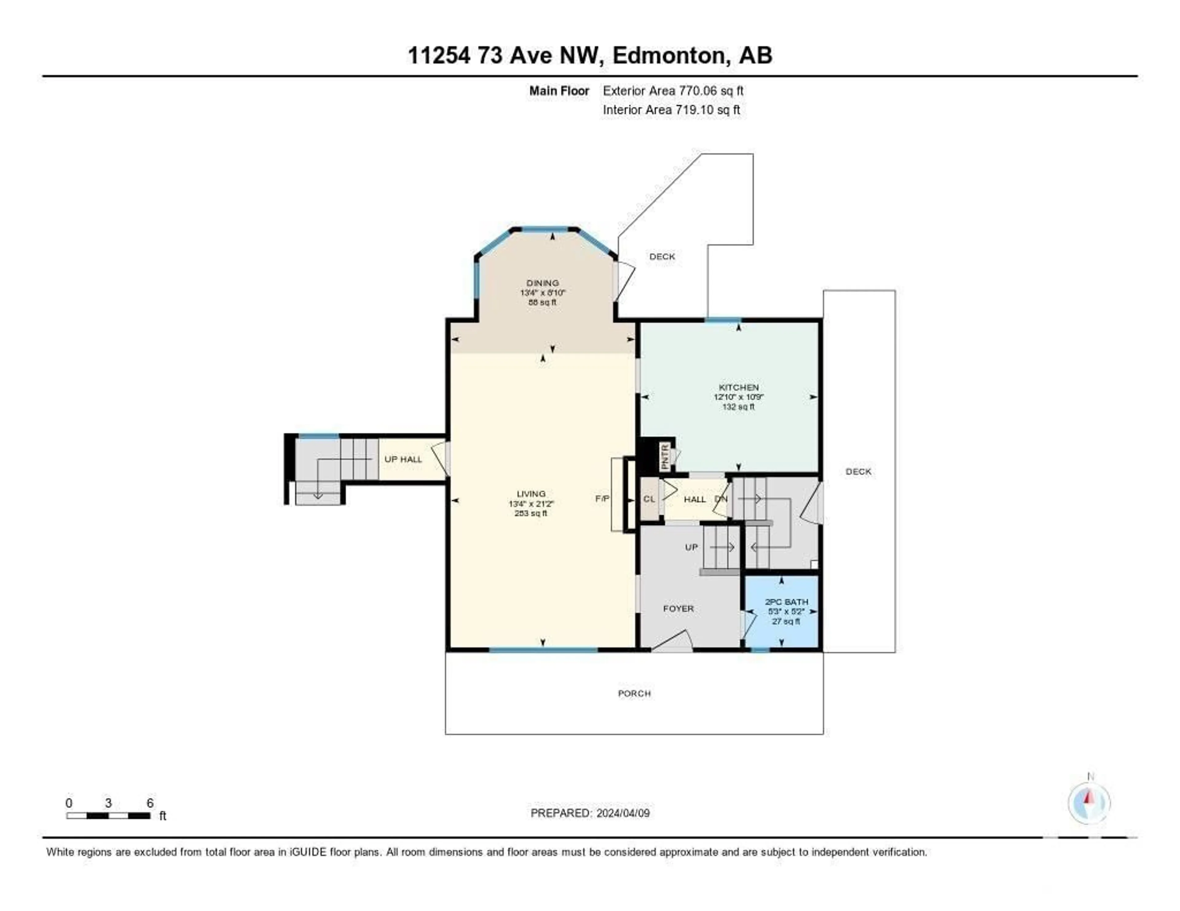 Floor plan for 11254 73 AV NW, Edmonton Alberta T6G0C6