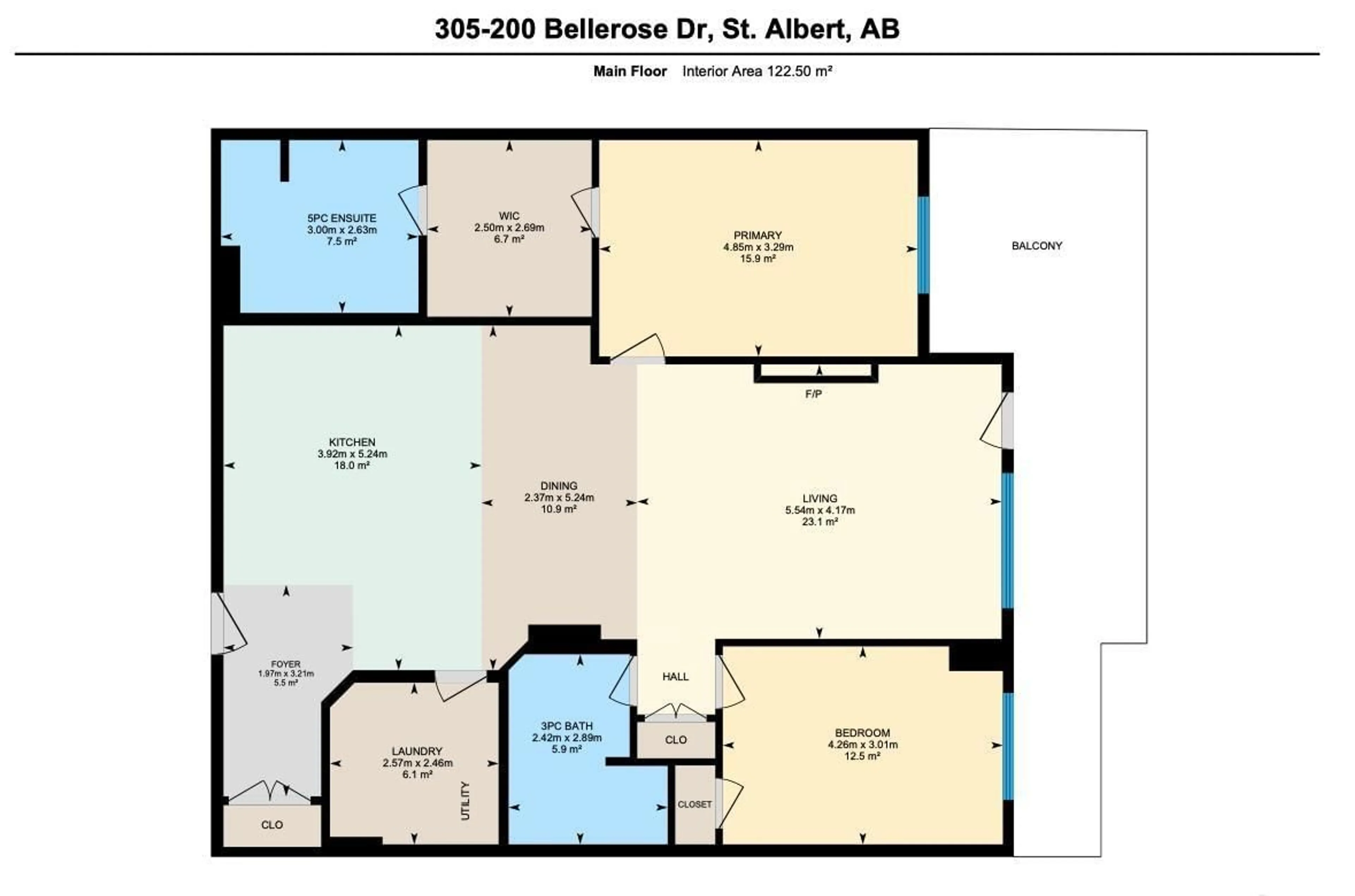 Floor plan for #305 200 BELLEROSE DR, St. Albert Alberta T8N7P7