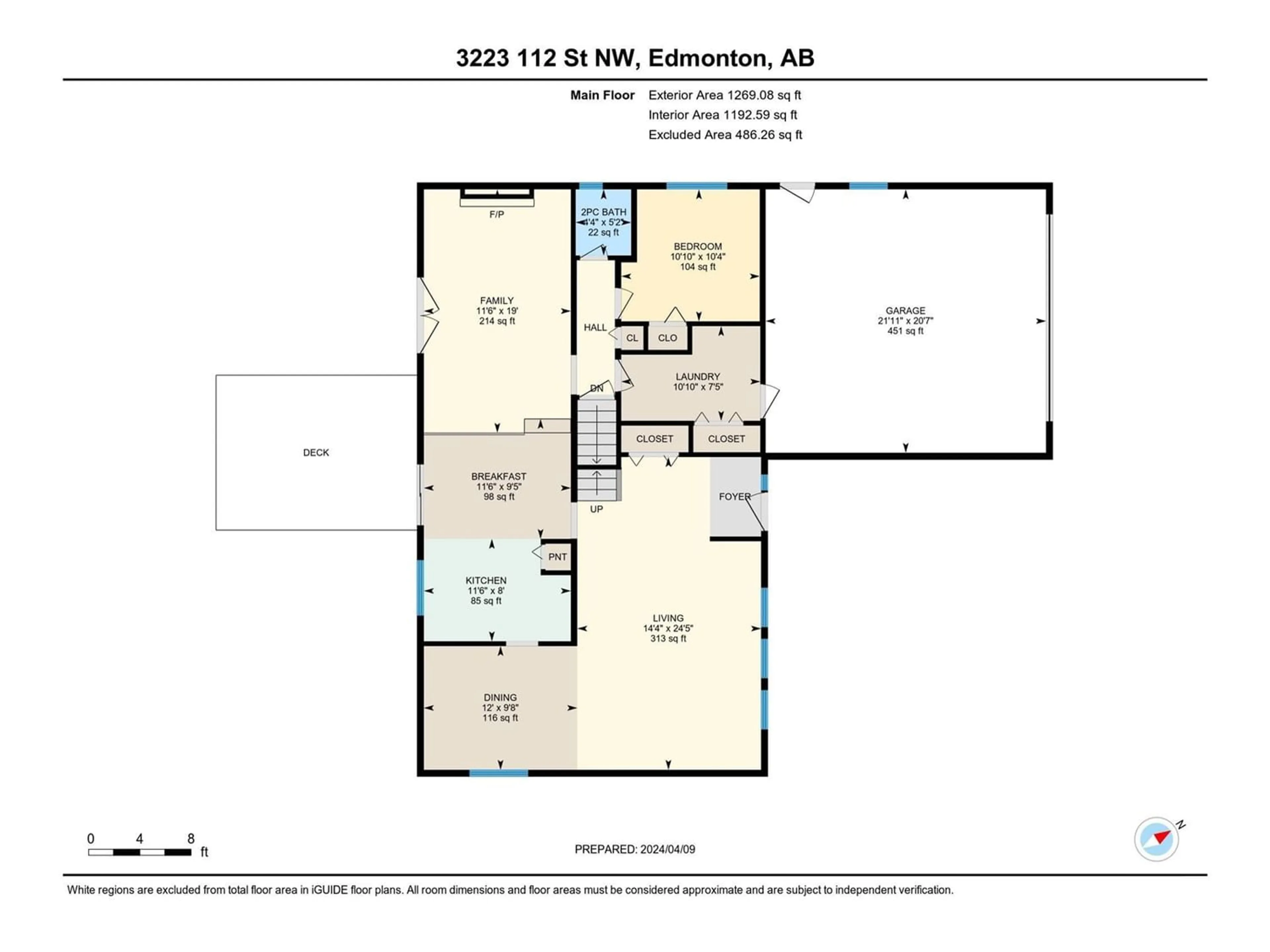 Floor plan for 3223 112 ST NW, Edmonton Alberta T6J3X6