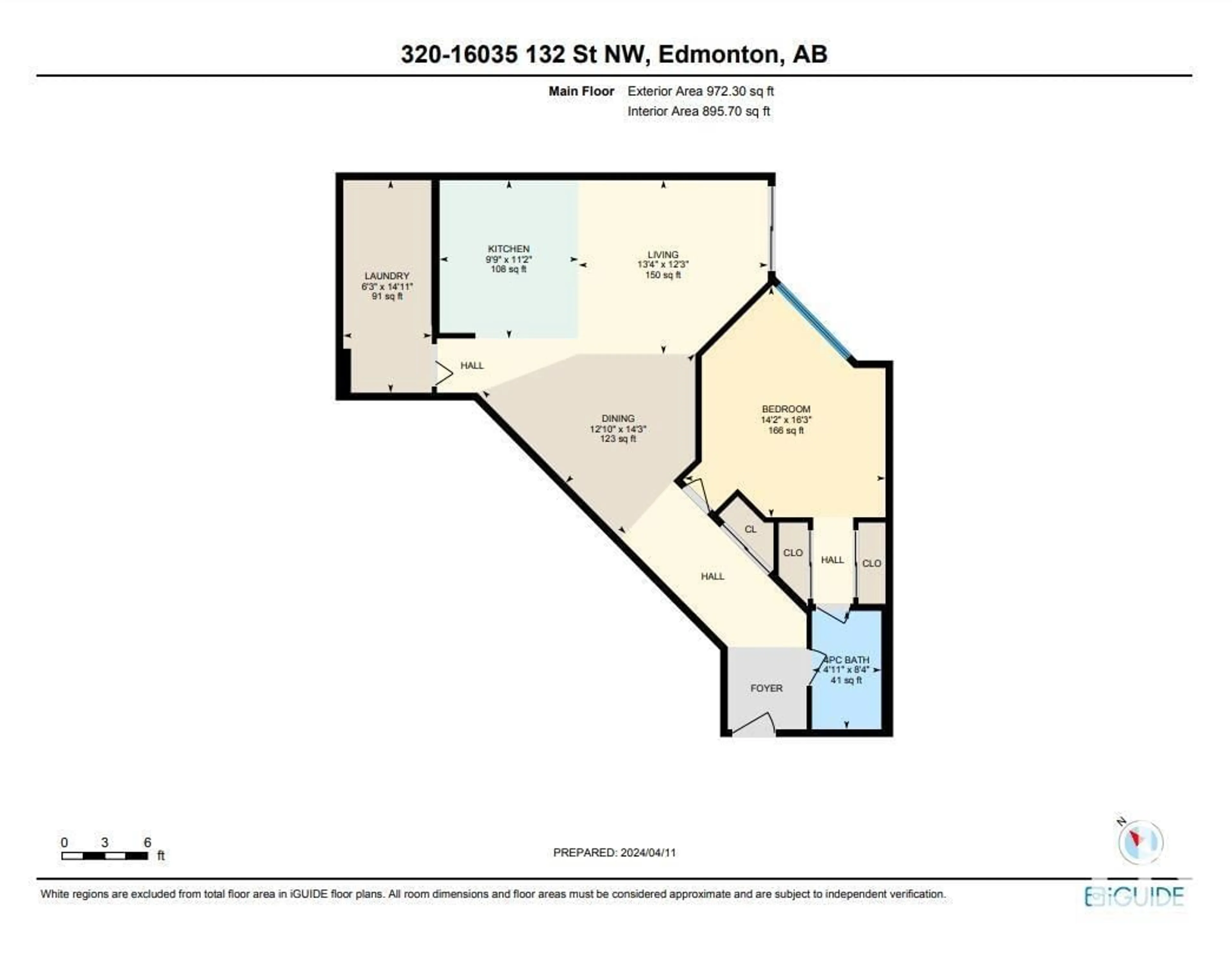 Floor plan for #320 16035 132 ST NW, Edmonton Alberta T6V1N7