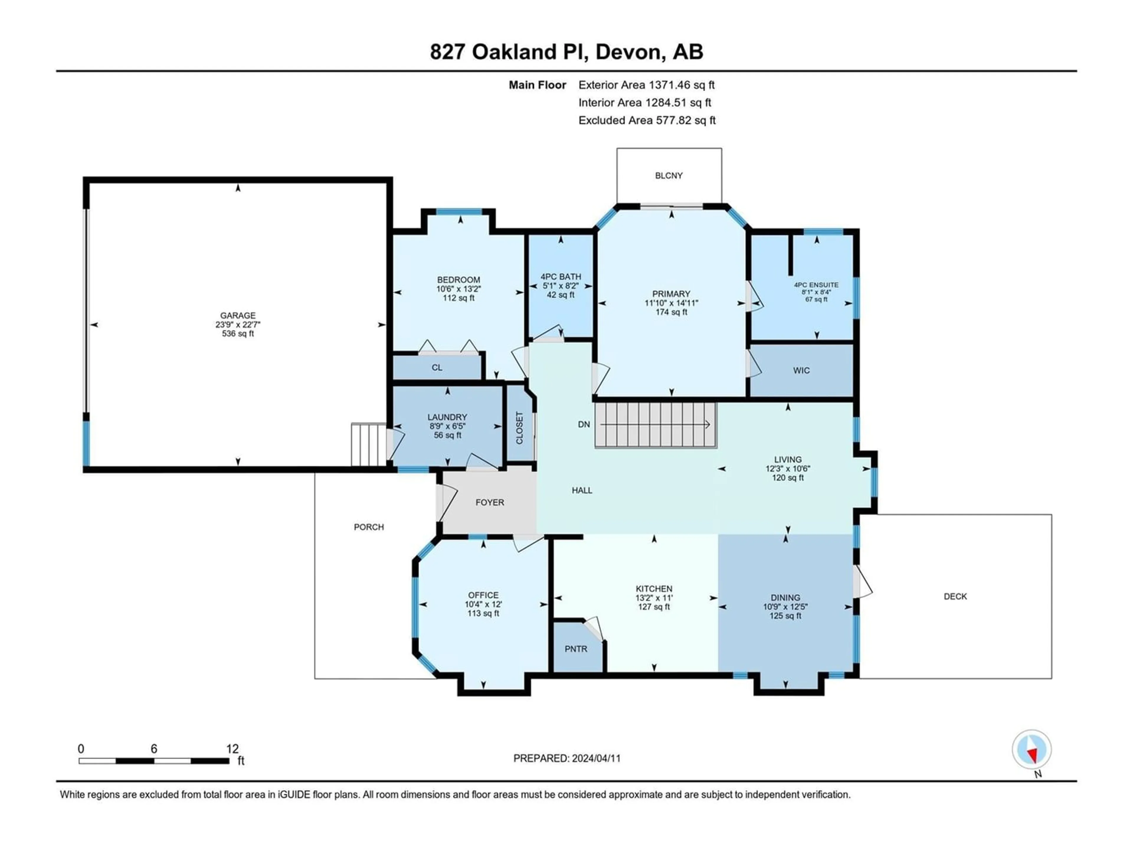 Floor plan for 827 OAKLAND PL, Devon Alberta T9G2H8