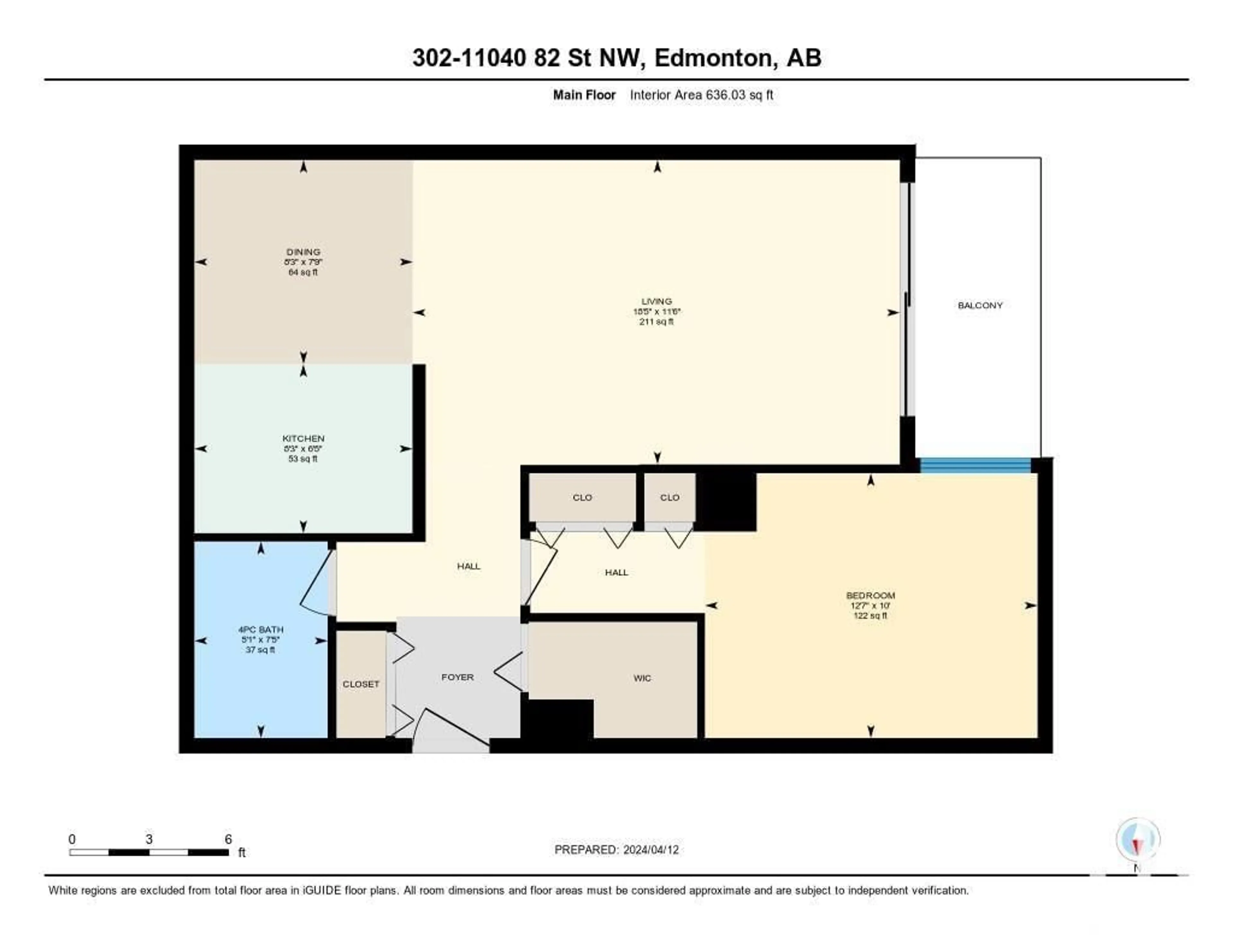 Floor plan for #302 11040 82 ST NW, Edmonton Alberta T5H1L9