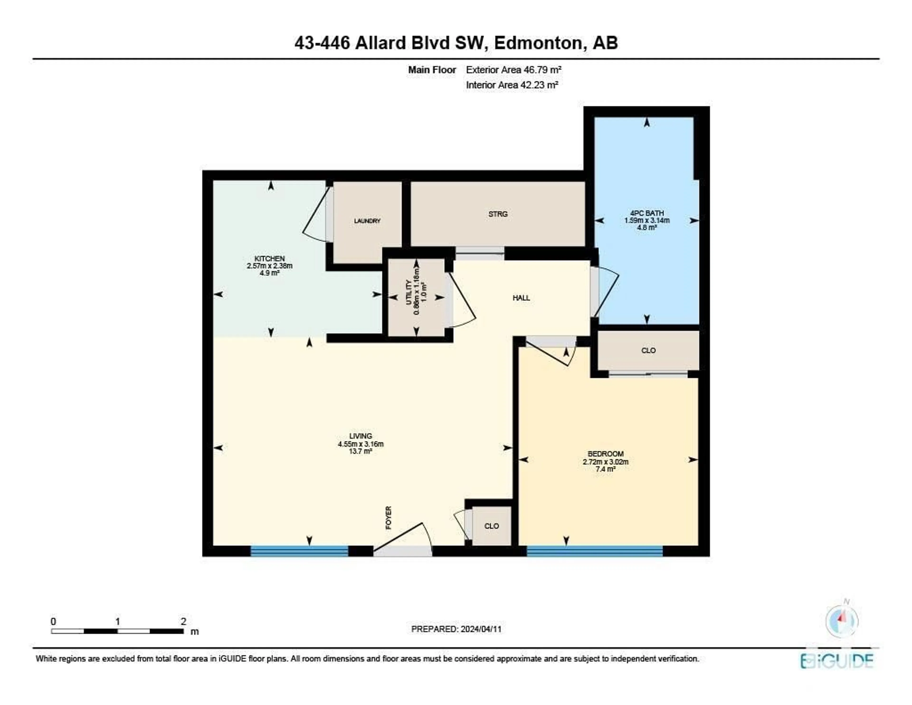 Floor plan for #43 446 ALLARD BV SW, Edmonton Alberta T6W3S7