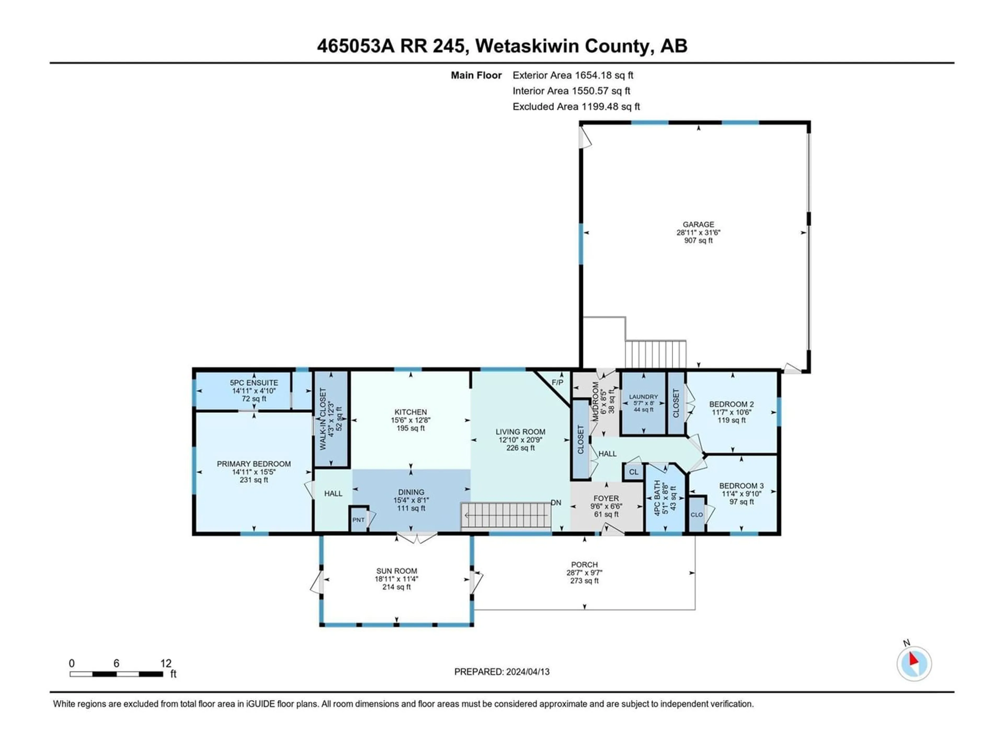 Floor plan for 465053A RR245, Rural Wetaskiwin County Alberta T9A1W8
