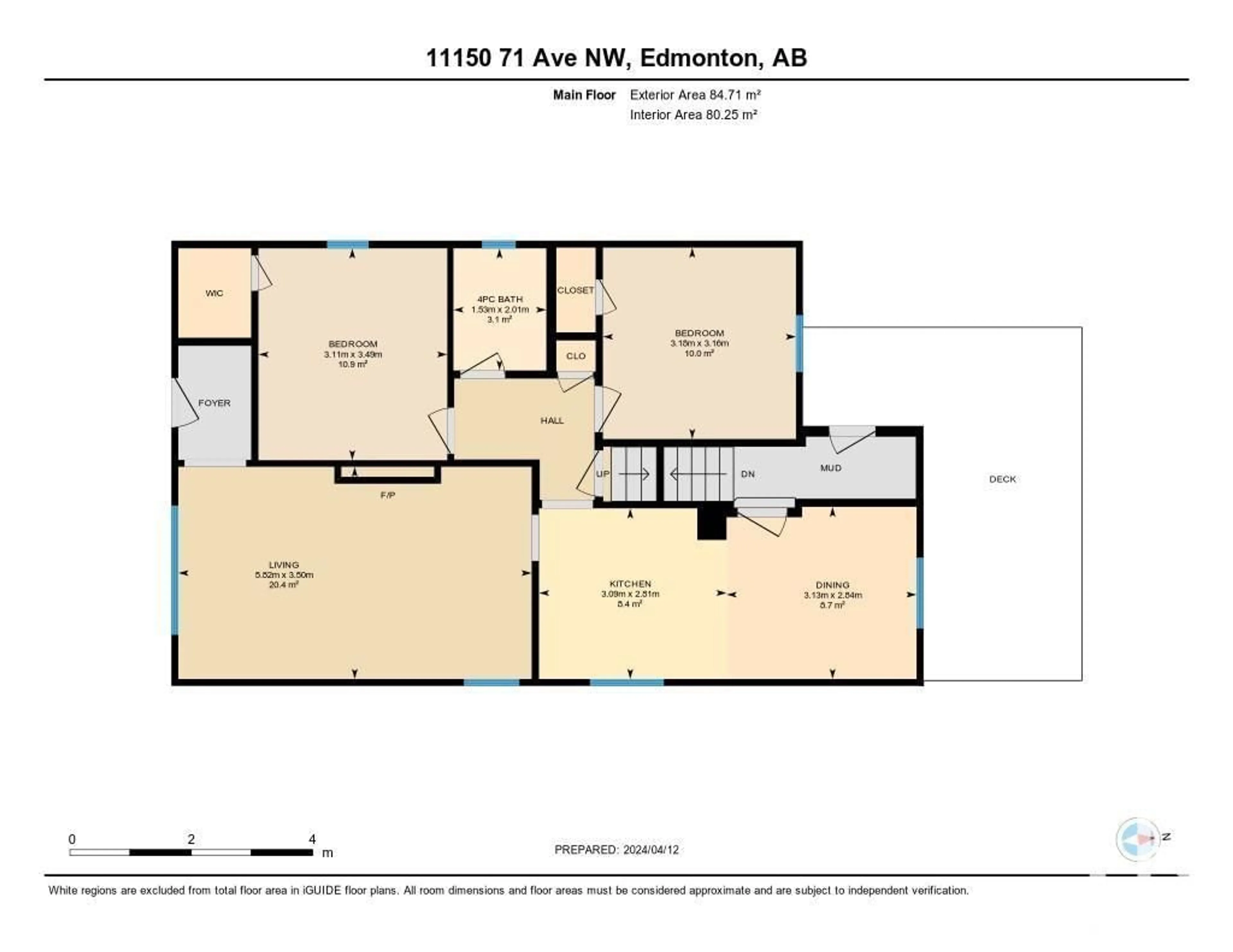 Floor plan for 11150 71 AV NW, Edmonton Alberta T6G0A4