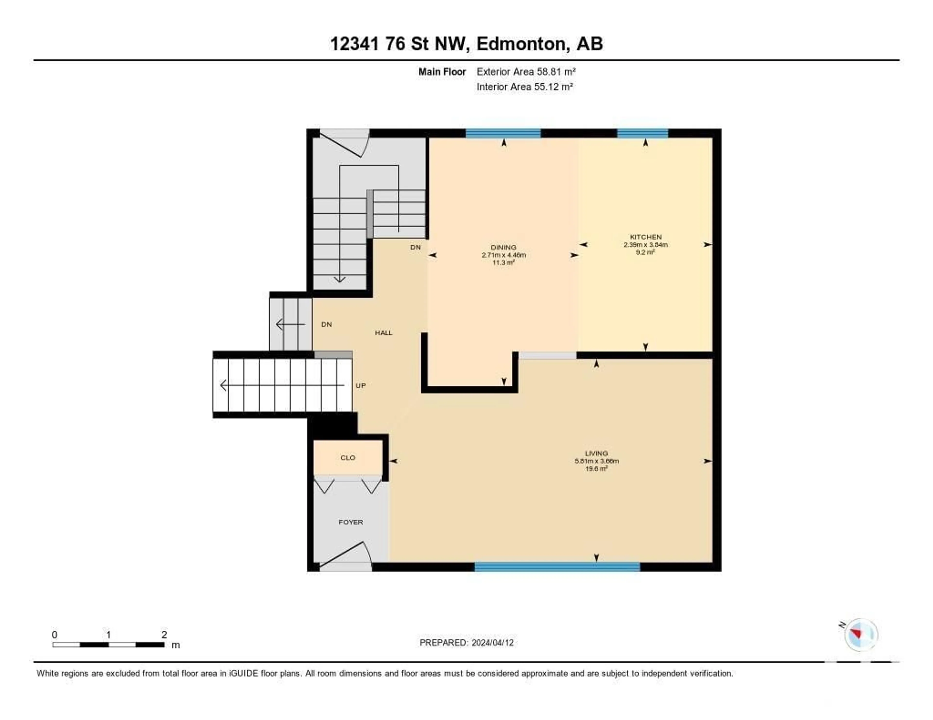 Floor plan for 12341 76 ST NW, Edmonton Alberta T5B2E3
