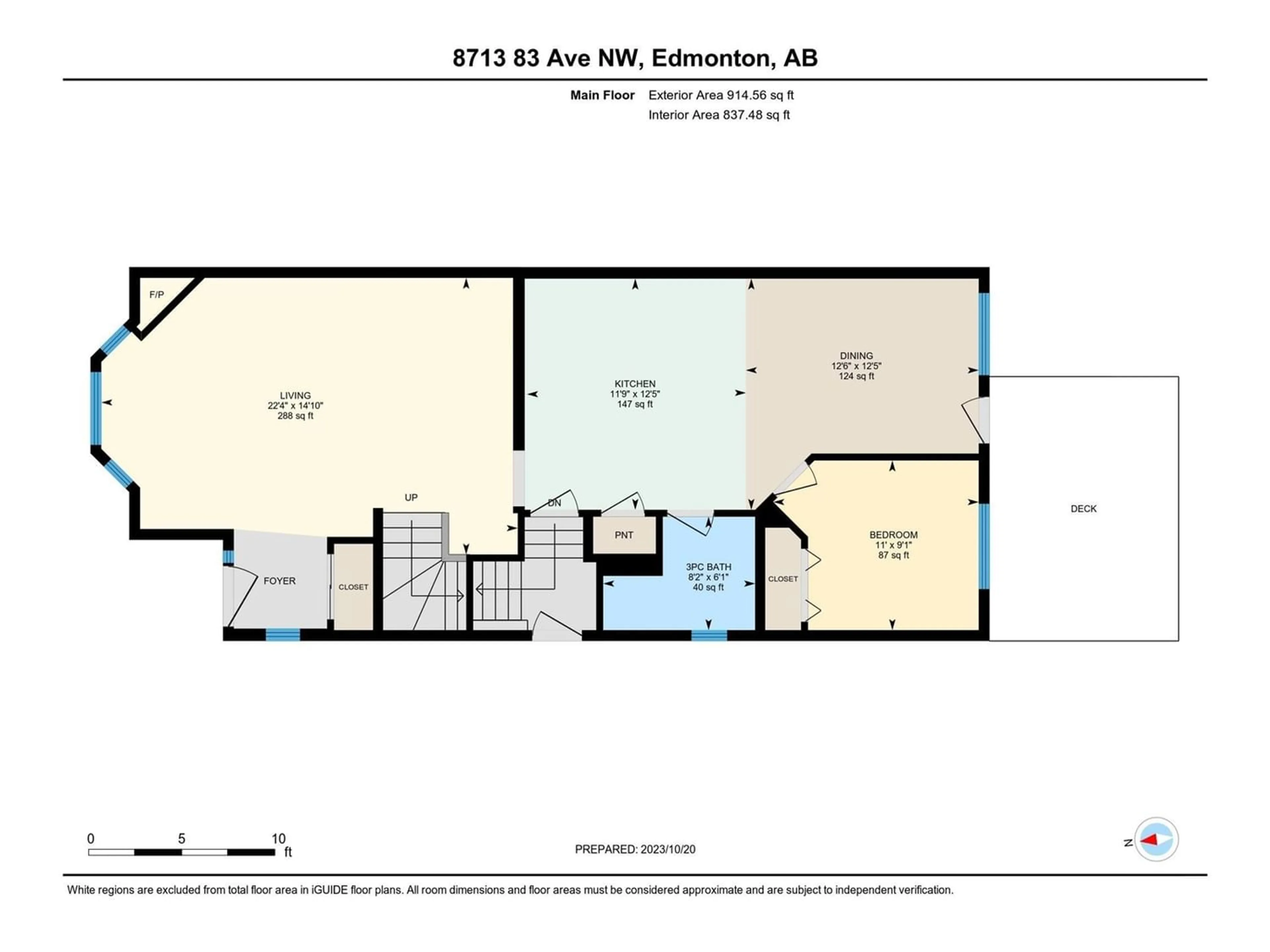 Floor plan for 8713 83 AV NW, Edmonton Alberta T6C1B2