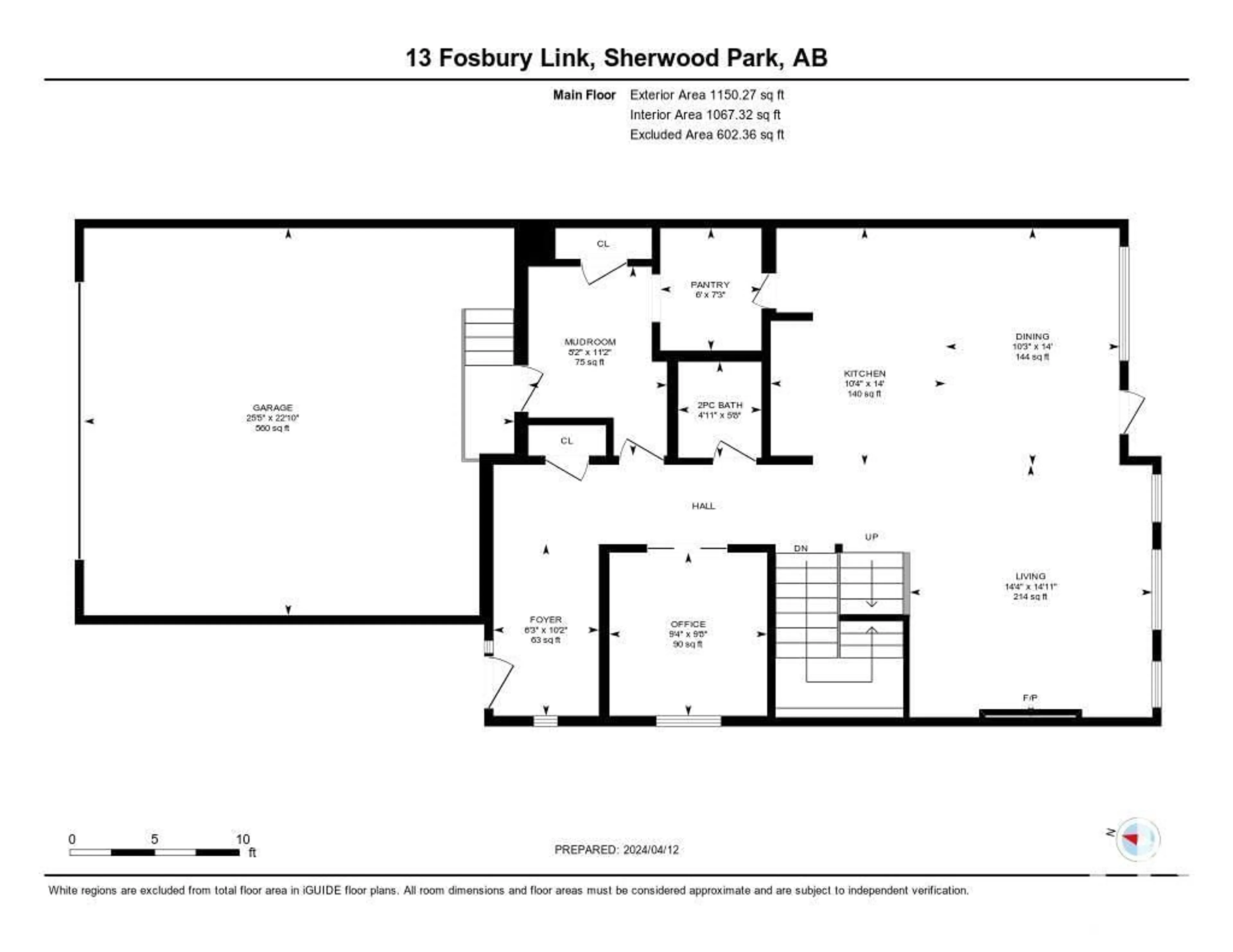 Floor plan for 13 FOSBURY LI, Sherwood Park Alberta T8B0B3