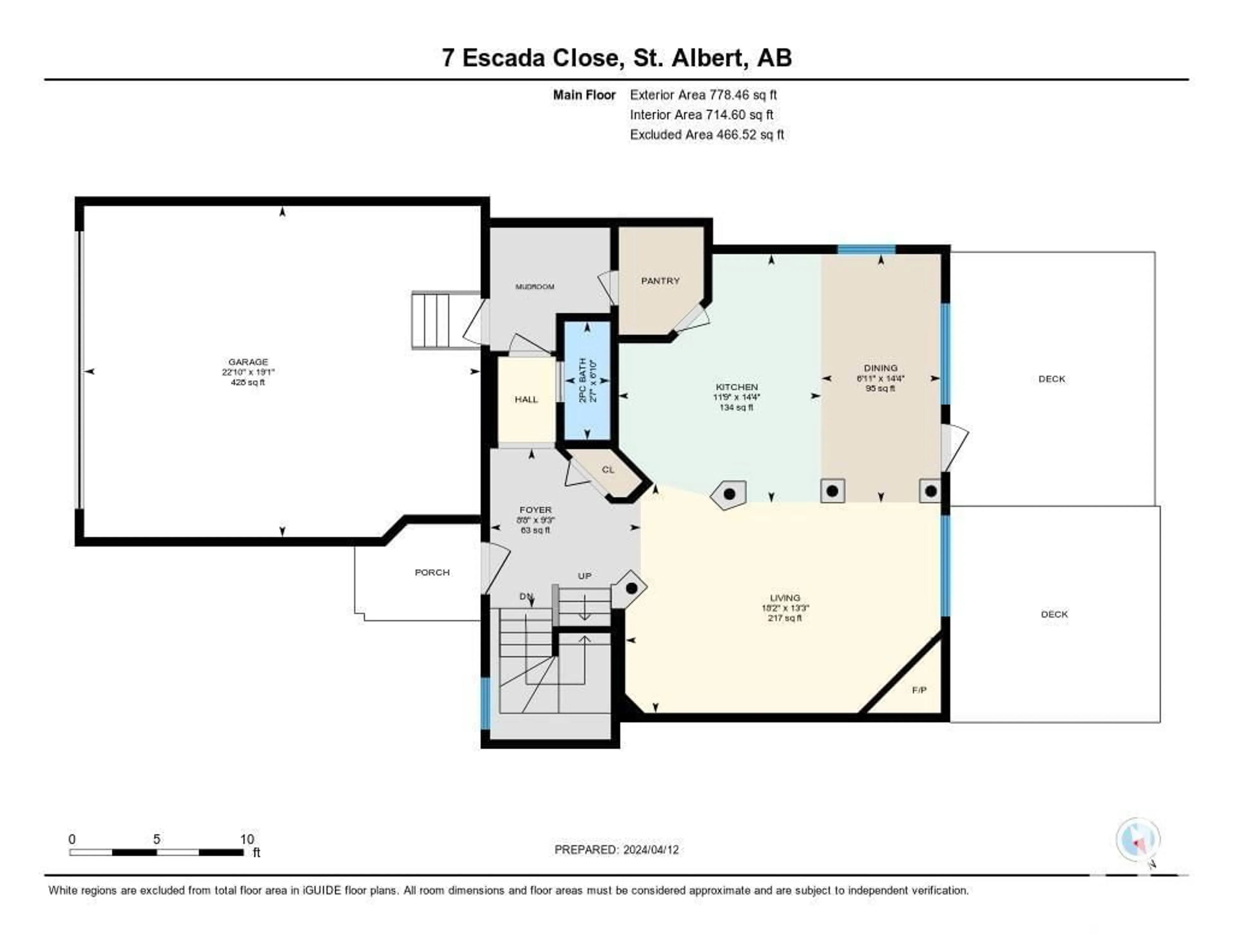 Floor plan for 7 ESCADA CL, St. Albert Alberta T8N6X5